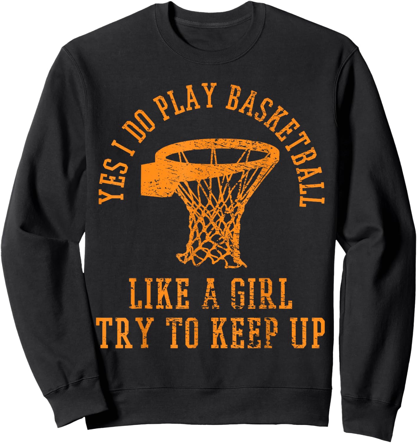 Basketball Girl Vintage Sweatshirt - Sweatshirt | Black