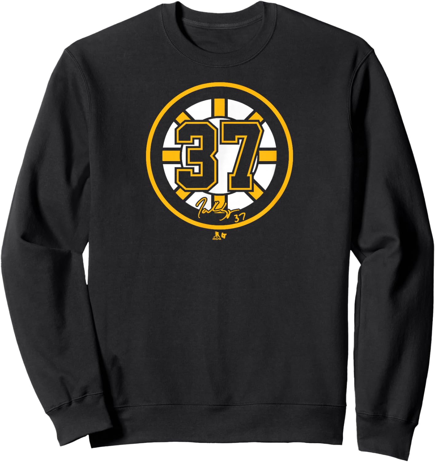 Patrice Bergeron: 37 - Boston Hockey Sweatshirt - Sweatshirt | Black