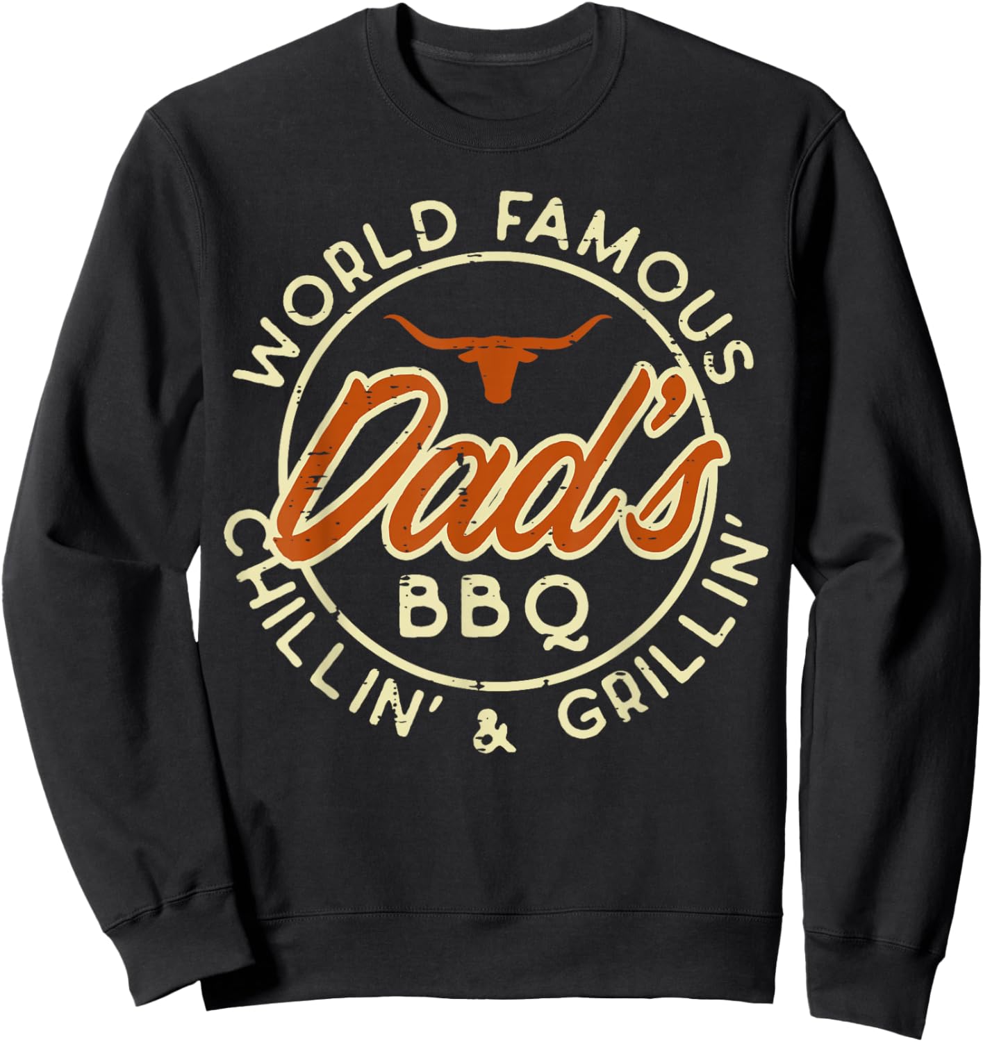 Worlds Famous Dads Bbq Grillin Barbecue Fathers Day Papa Sweatshirt - Sweatshirt | Black