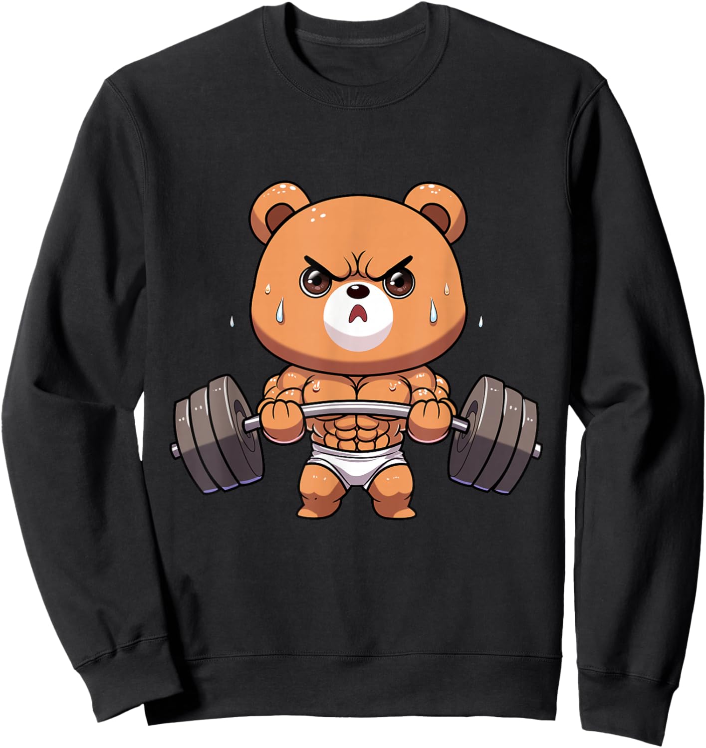 Bear Bodybuilder Bodybuilding Muscle Gym Weightlifting Bear Sweatshirt - Sweatshirt | Black