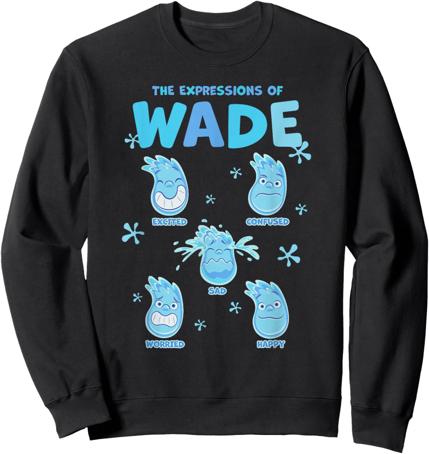 Disney Pixar Elemental The Expressions Of Wade Poster Sweatshirt - Sweatshirt | Black