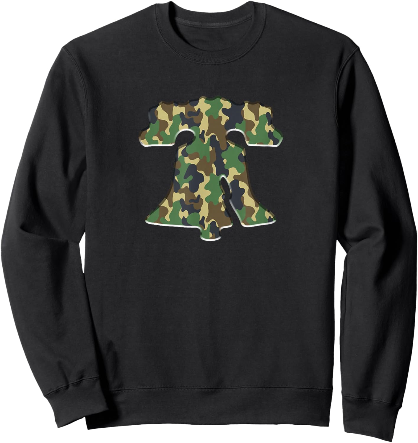 Philly Fan Camo Liberty Bell Philadelphia Bevel Sweatshirt - Sweatshirt | Black