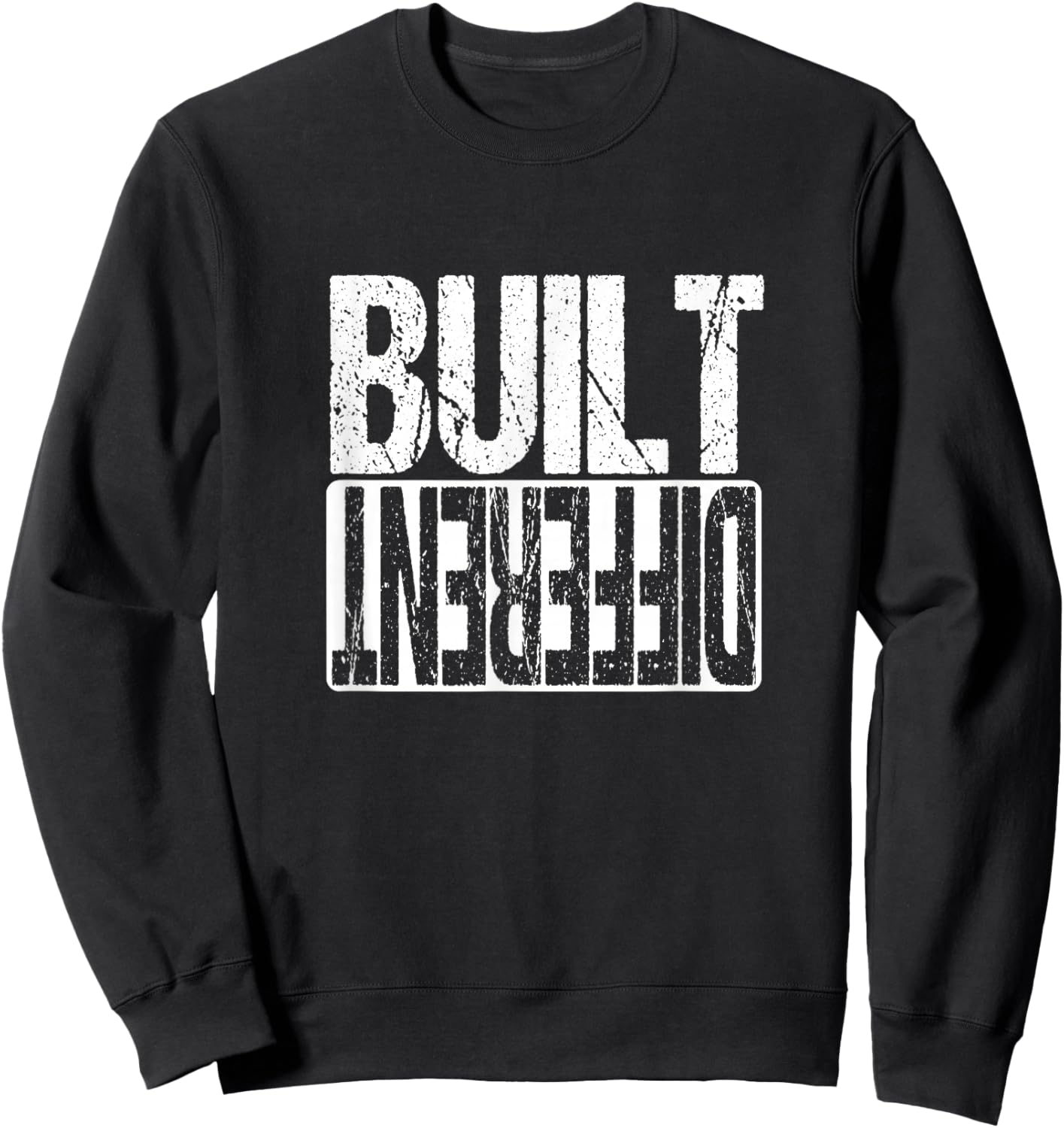 Motivational Hustle Built Different Grind Execution Sweatshirt - Sweatshirt | Black