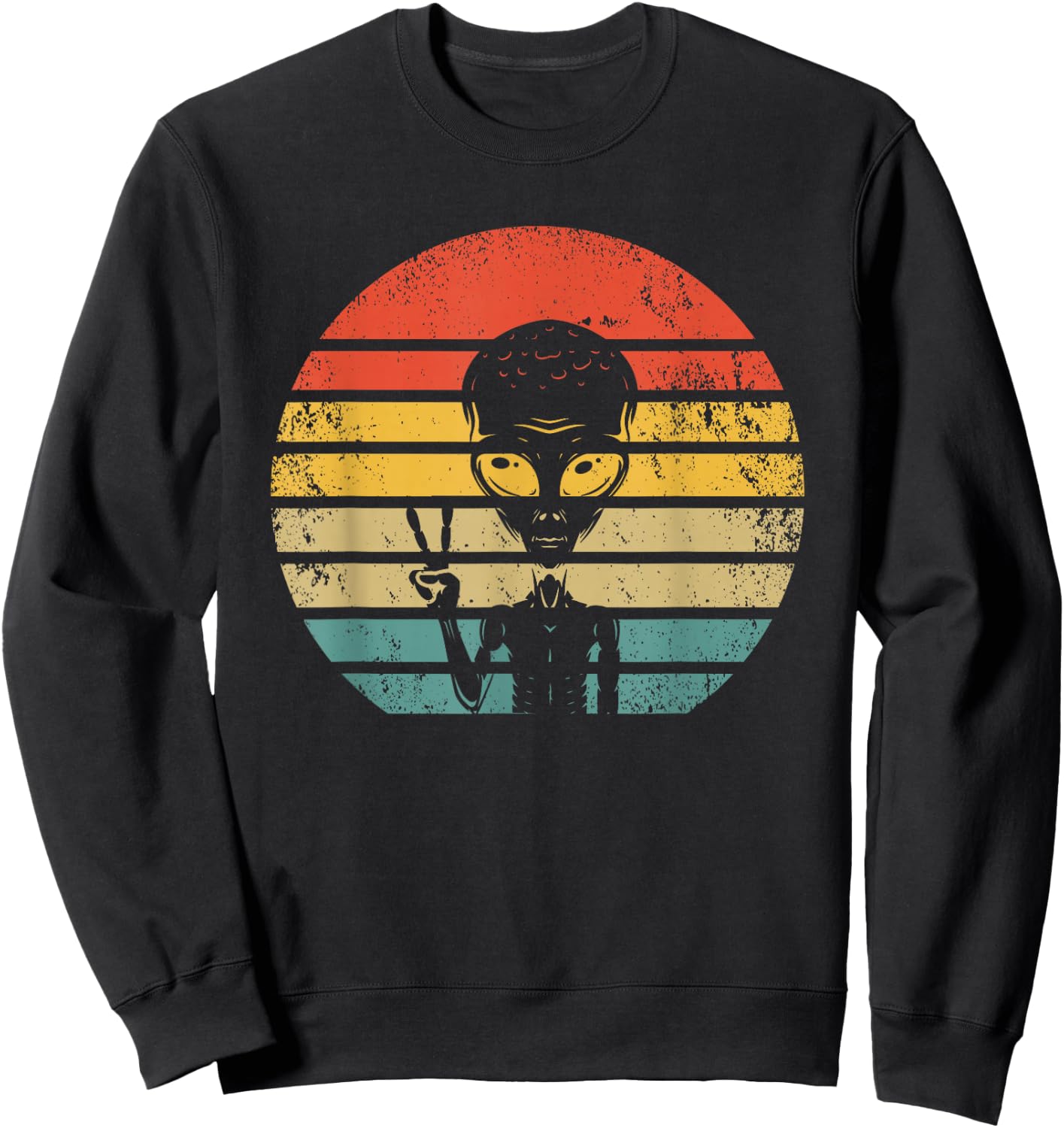 Retro Alien UFO Space Ship - Vintage Extraterrestrial Sweatshirt - Sweatshirt | Black