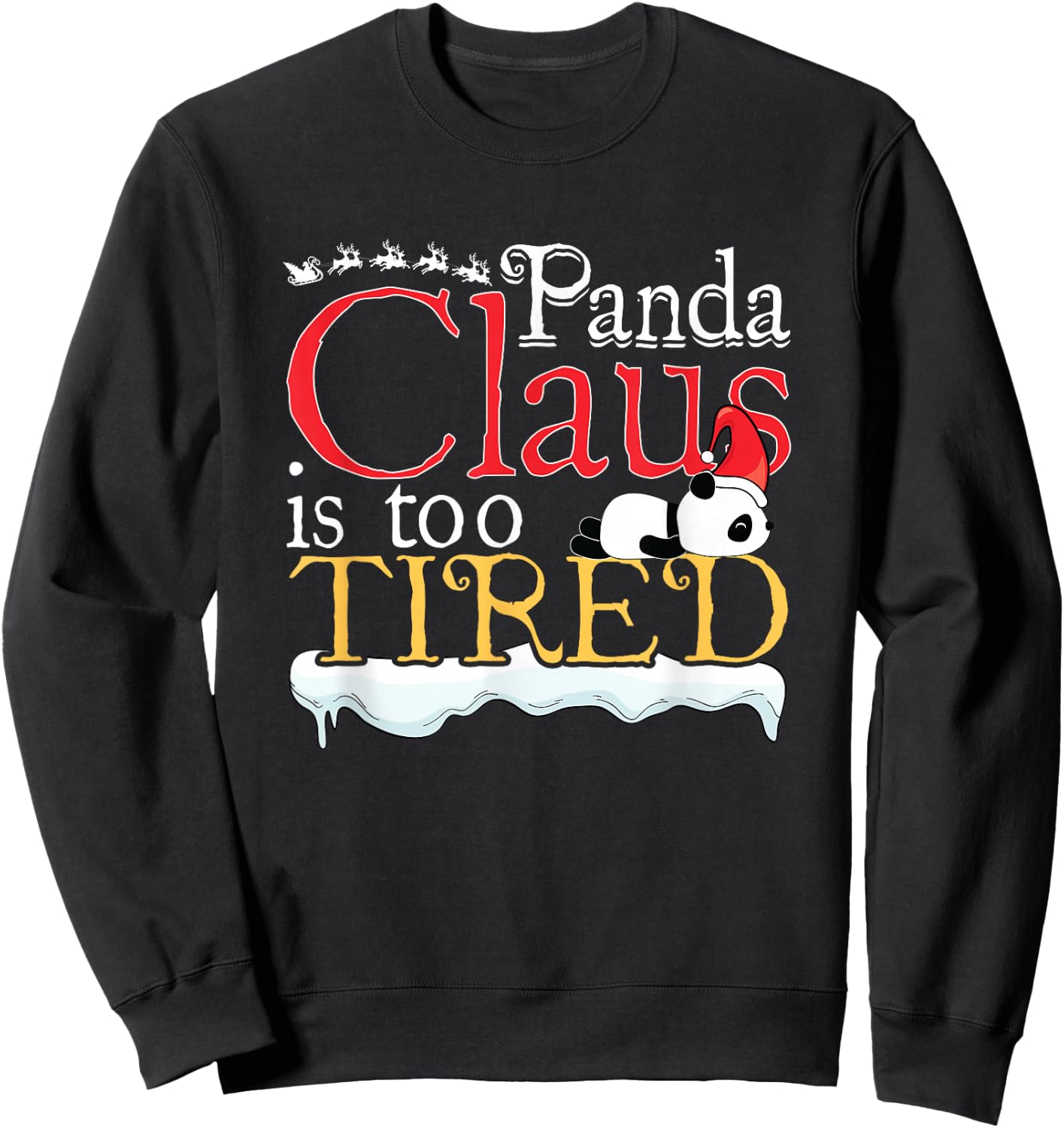 Panda Bear Cute Animal Lover Funny Panda Ugly Christmas Sweatshirt - Sweatshirt | Black