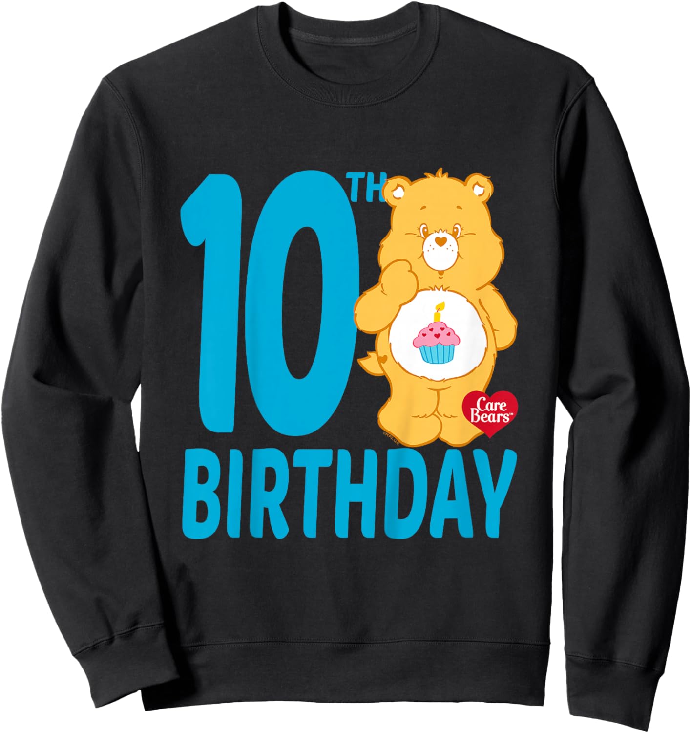 Care Bears Birthday Bear Celebrates A 10th Birthday Sweatshirt - Sweatshirt | Black