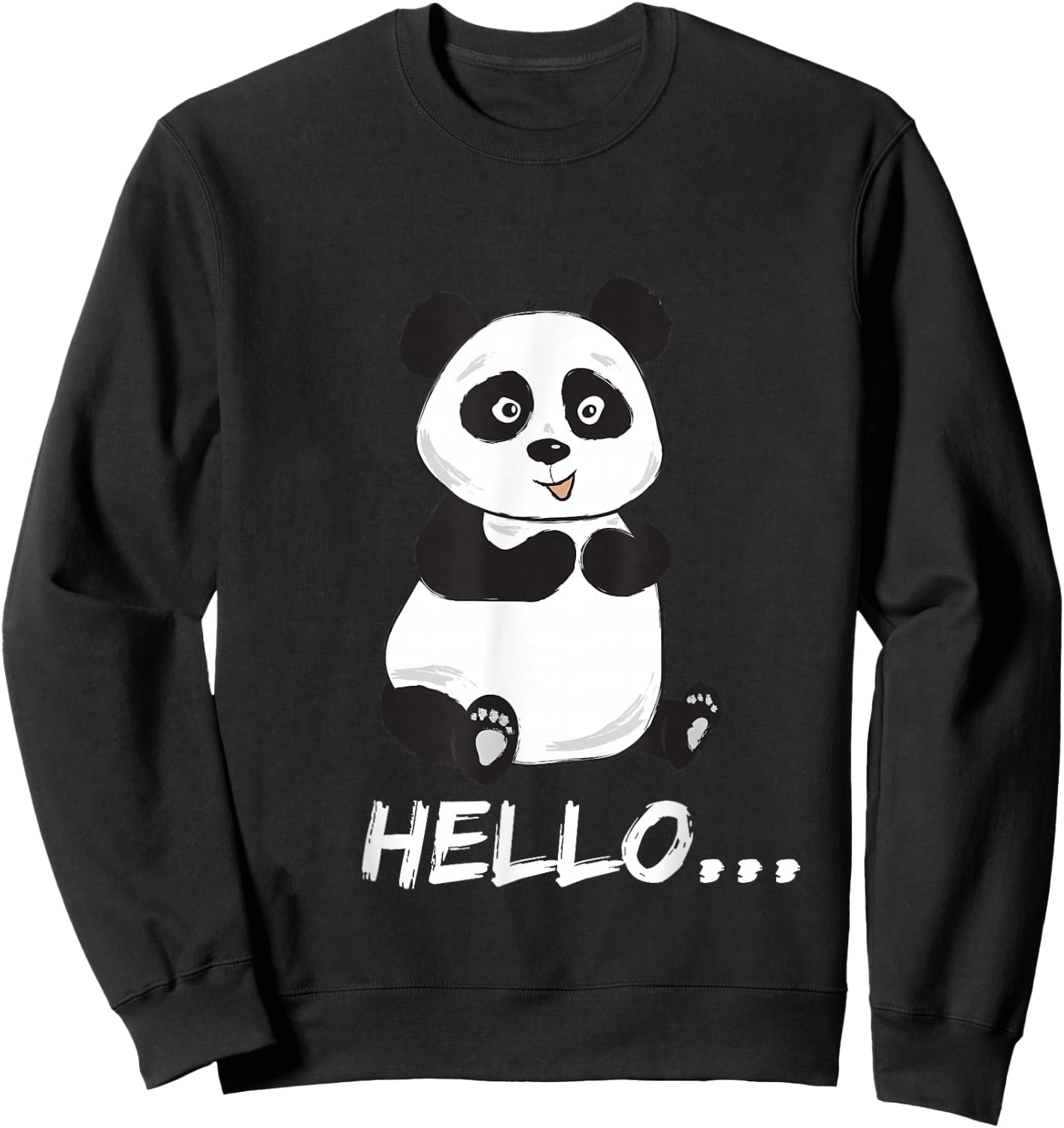 Panda Hello & Goodbye | Here for the Snacks, Not Small Talk Sweatshirt - Sweatshirt | Black