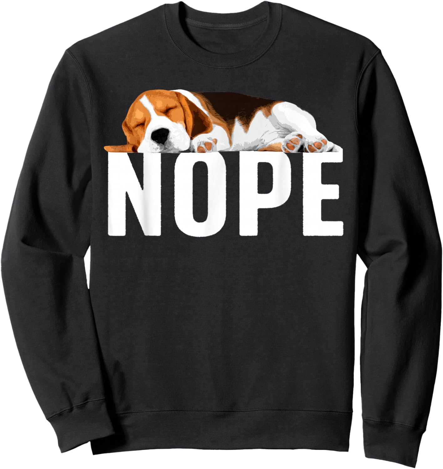Funny Beagle Art Women Nope Beagle Dog Beagle Lover Sweatshirt - Sweatshirt | Black