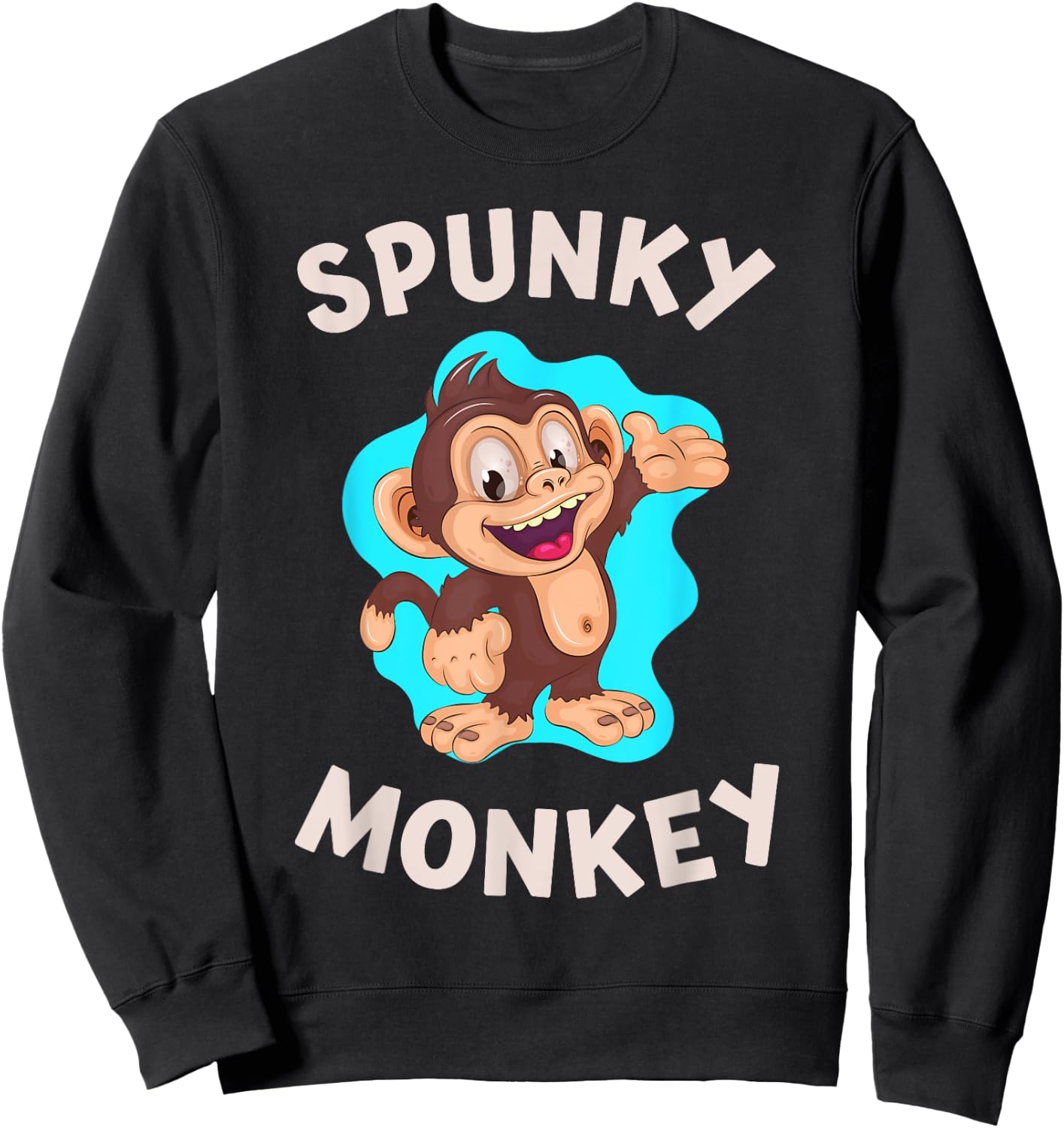 Spunky Monkey Cute Little Children's Sweatshirt - Sweatshirt | Black