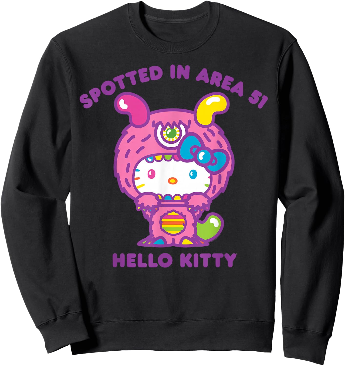 Hello Kitty Spotted in Area 51 Alien Sighting Sweatshirt - Sweatshirt | Black
