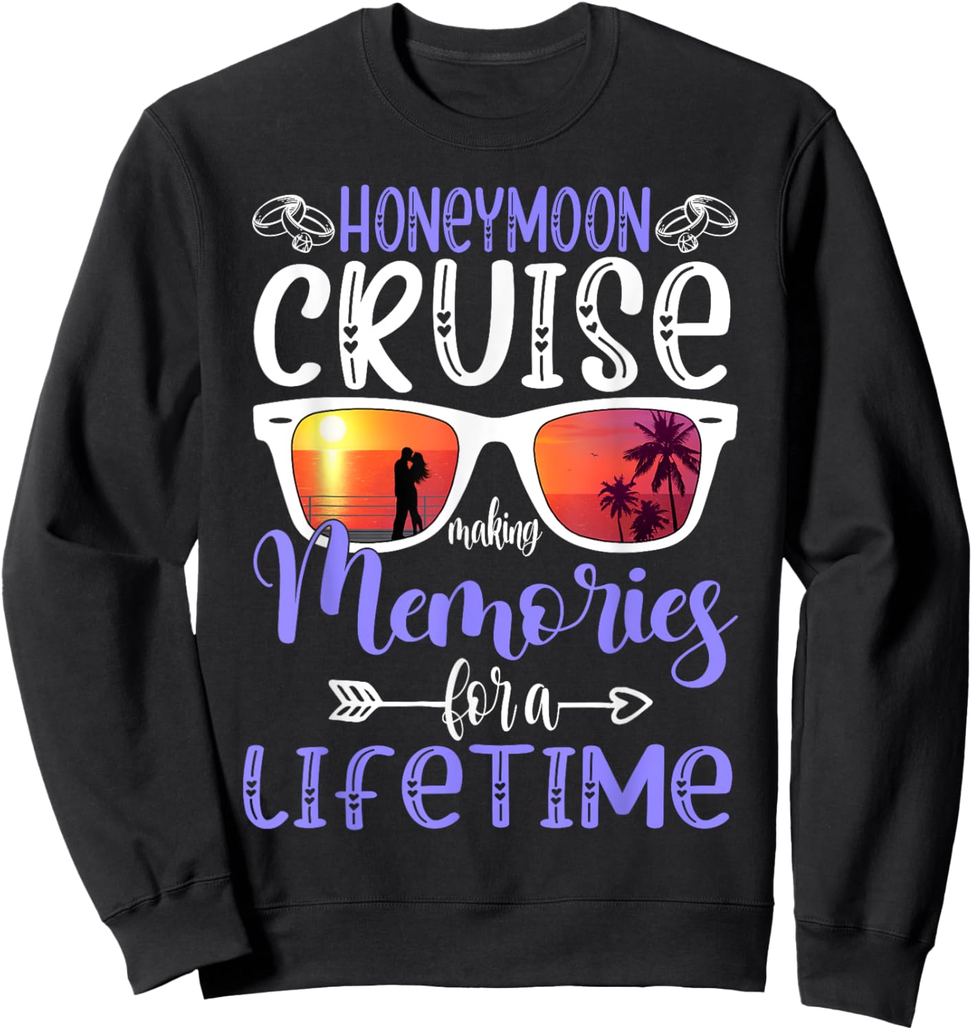 Husband Wife Our Wedding Anniversary Honey Moon Cruise Trip Sweatshirt - Sweatshirt | Black
