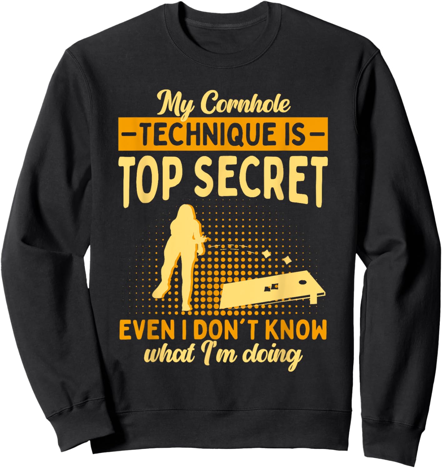 Funny Bean Bags Corn Hole Women Cornhole Sweatshirt - Sweatshirt | Black