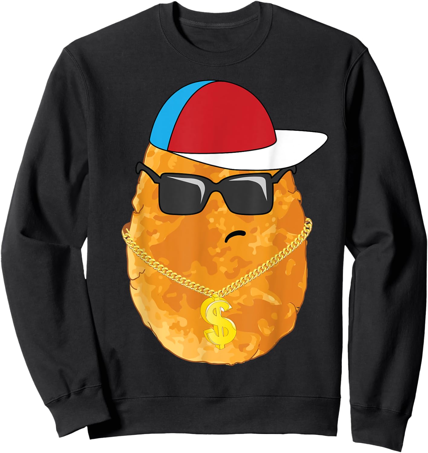 Cool Chicken Nugget Art For Boys Kids Chicken Nugget Lover Sweatshirt - Sweatshirt | Black