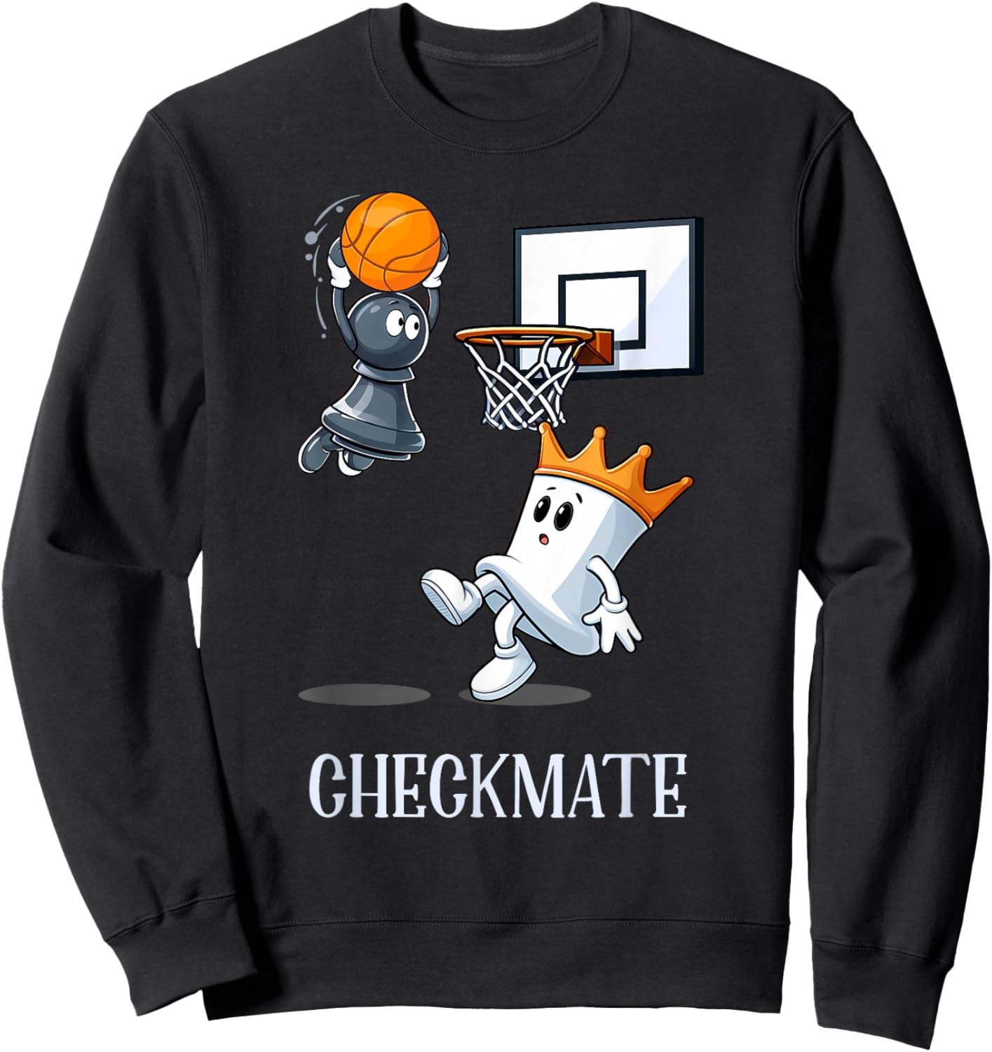 Checkmate Chess And Basketball Gift Chess Fun Gift Sweatshirt - Sweatshirt | Black