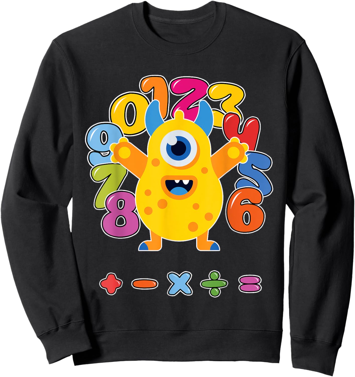 Number t shirts kids number day costume cool monster costume Sweatshirt - Sweatshirt | Black