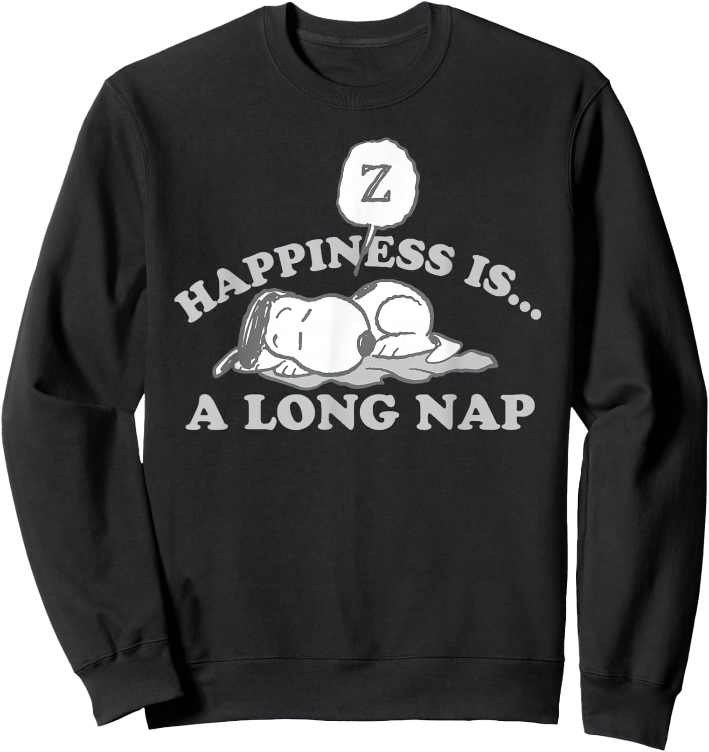 Peanuts Happiness Is A Long Nap Snoopy Sweatshirt - Sweatshirt | Black