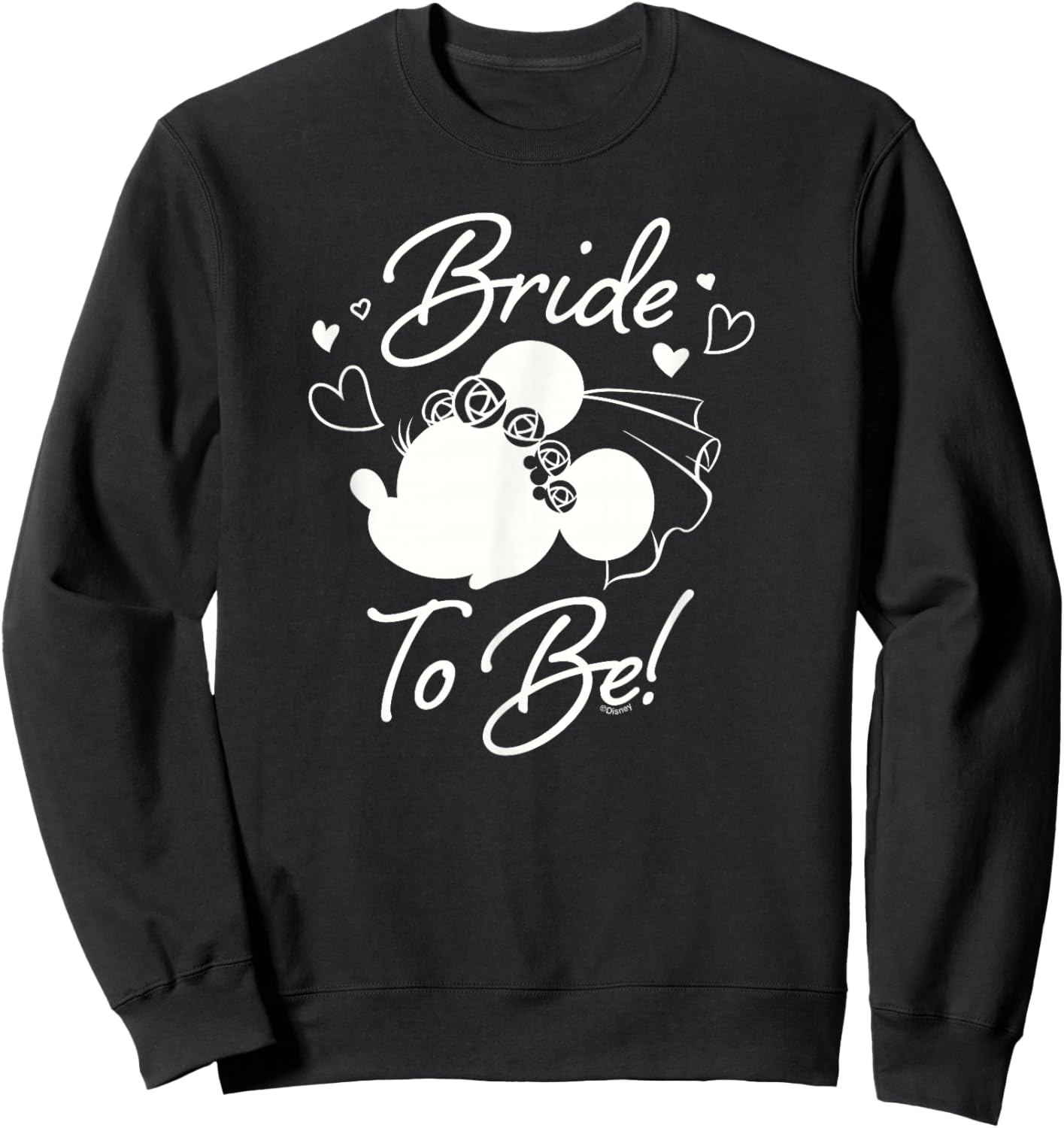 Disney Minnie Mouse Bride to Be Wedding Bridal Bachelorette Sweatshirt - Sweatshirt | Black