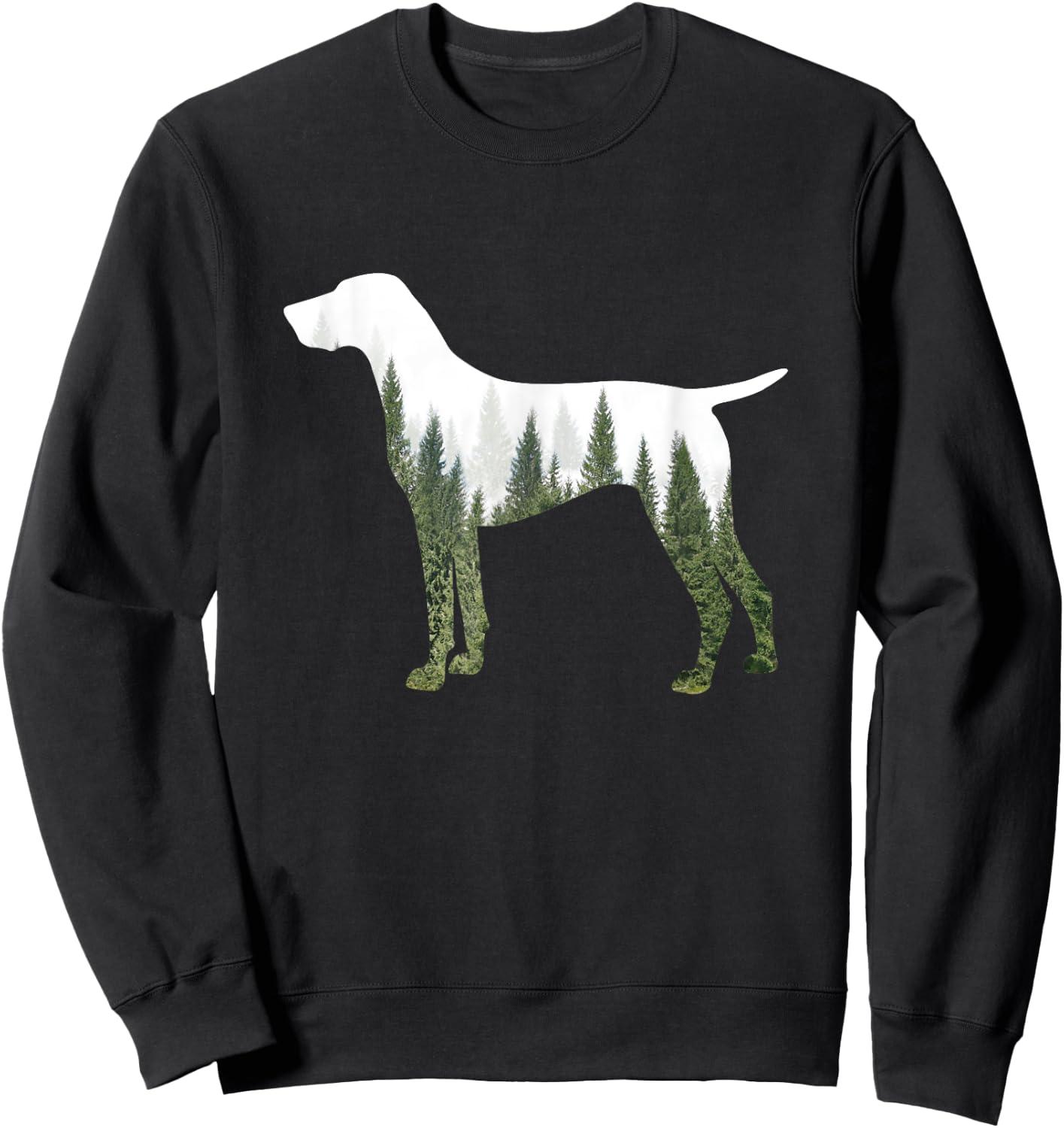 German Shorthair Pointer Nature Silhoutte Forest Sweatshirt - Sweatshirt | Black