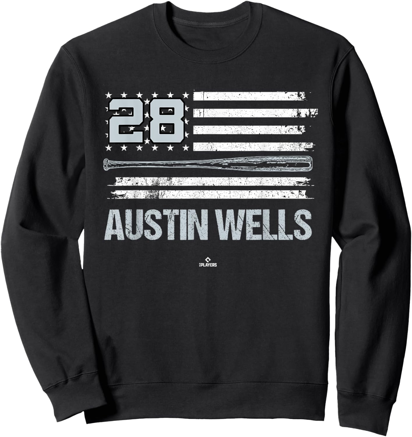USA Flag Bat Austin Wells New York Baseball MLBPA Sweatshirt - Sweatshirt | Black