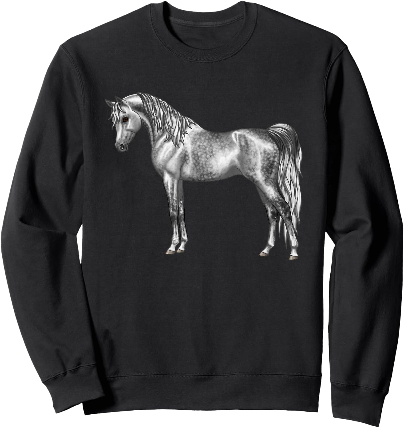 Beautiful Dapple Gray Egyptian Arabian Horse Lovers Gift Sweatshirt - Sweatshirt | Black