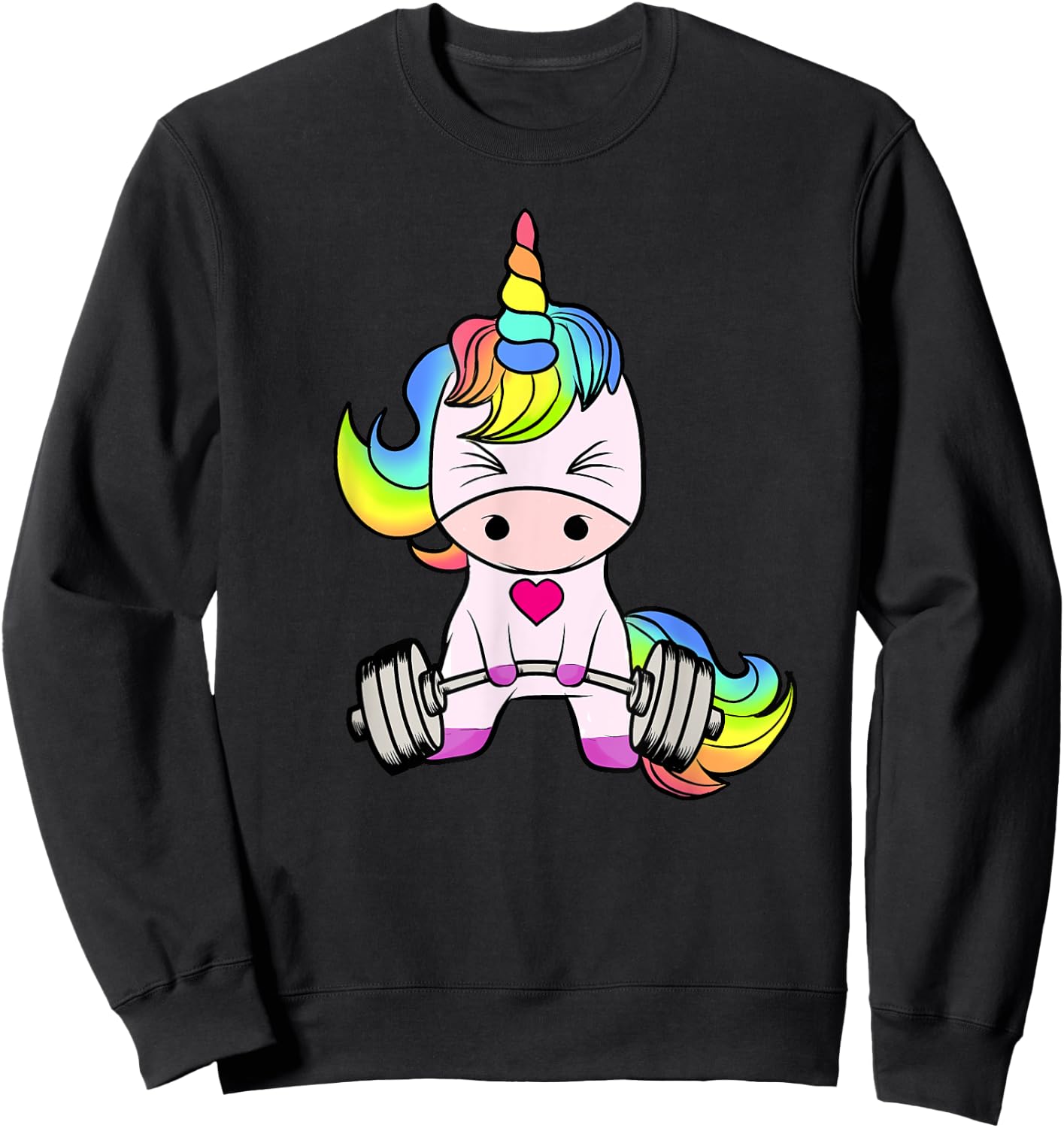 Unicorn Gym , Unicorn Weightlifting Shirt Sweatshirt - Sweatshirt | Black