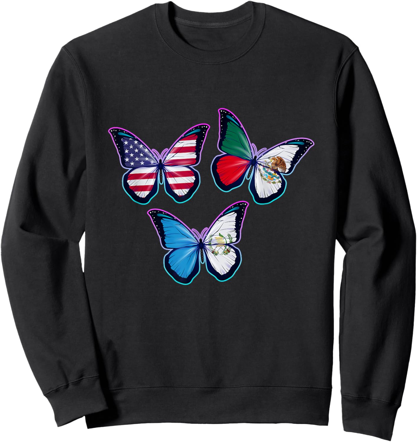 Multiculti Heritage. Guatemala, Mexico and the USA Sweatshirt - Sweatshirt | Black