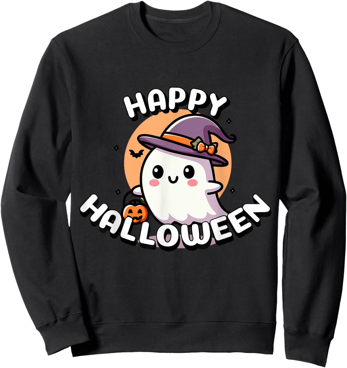 Cute Halloween Ghost for Boys and Girls , Black, S Sweatshirt - Sweatshirt | Black