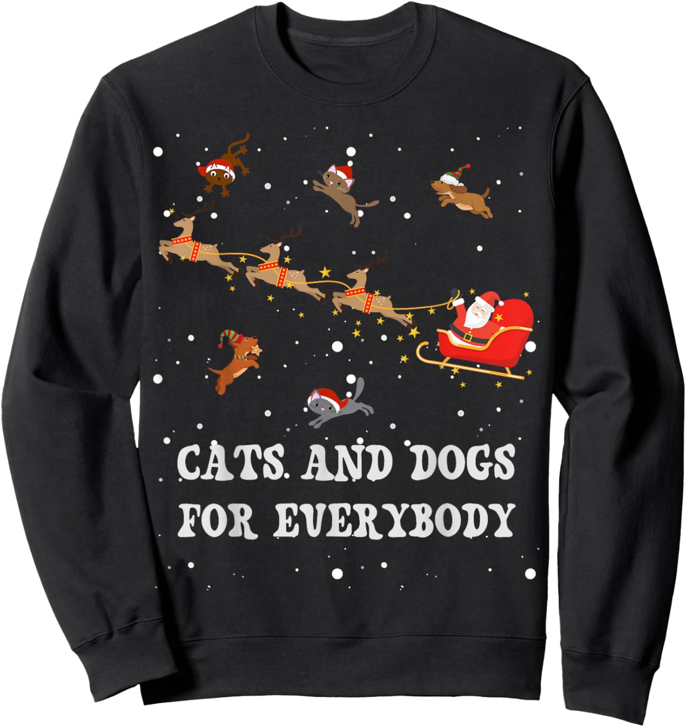 Dogs For Everybody Funny Dog Lovers Christmas Sweatshirt - Sweatshirt | Black