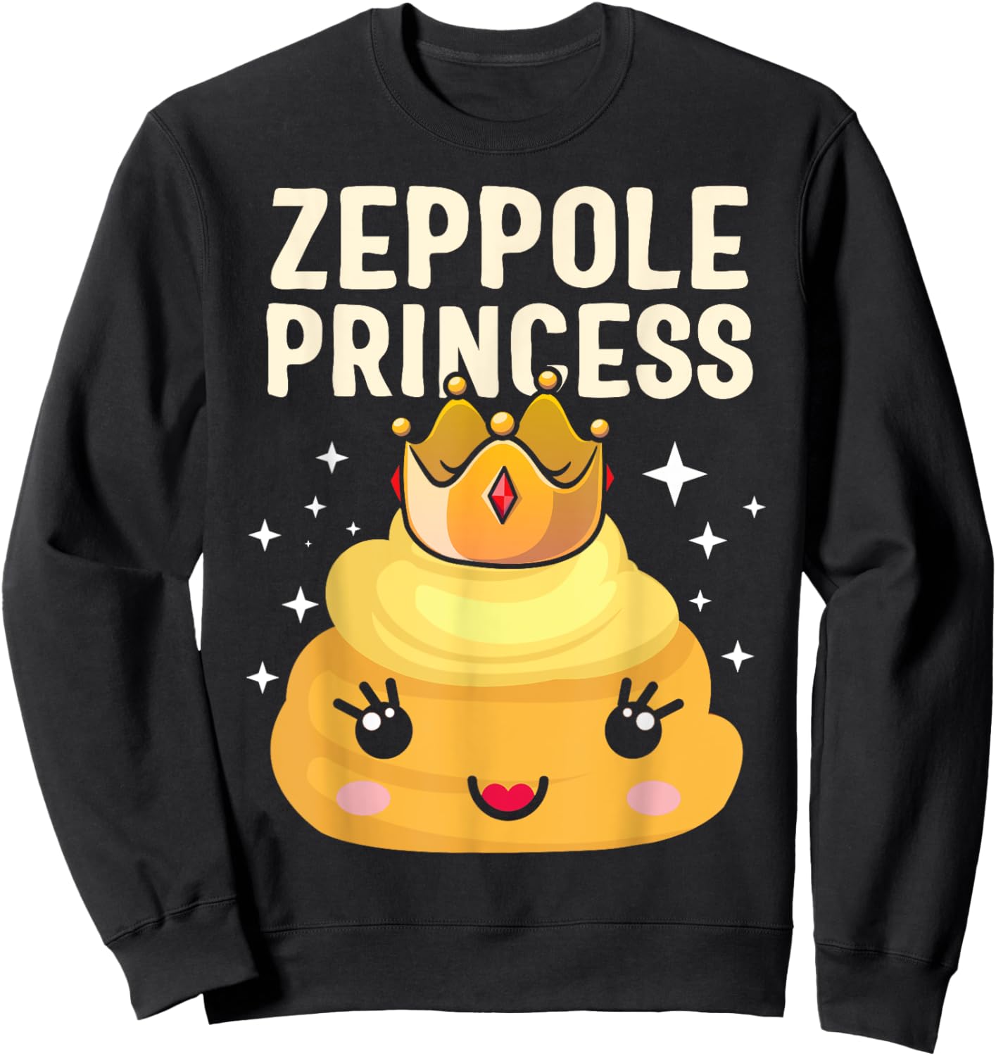 Saint Joseph's Day Zeppole Princess Cute Italian Pastry Marc Sweatshirt - Sweatshirt | Black