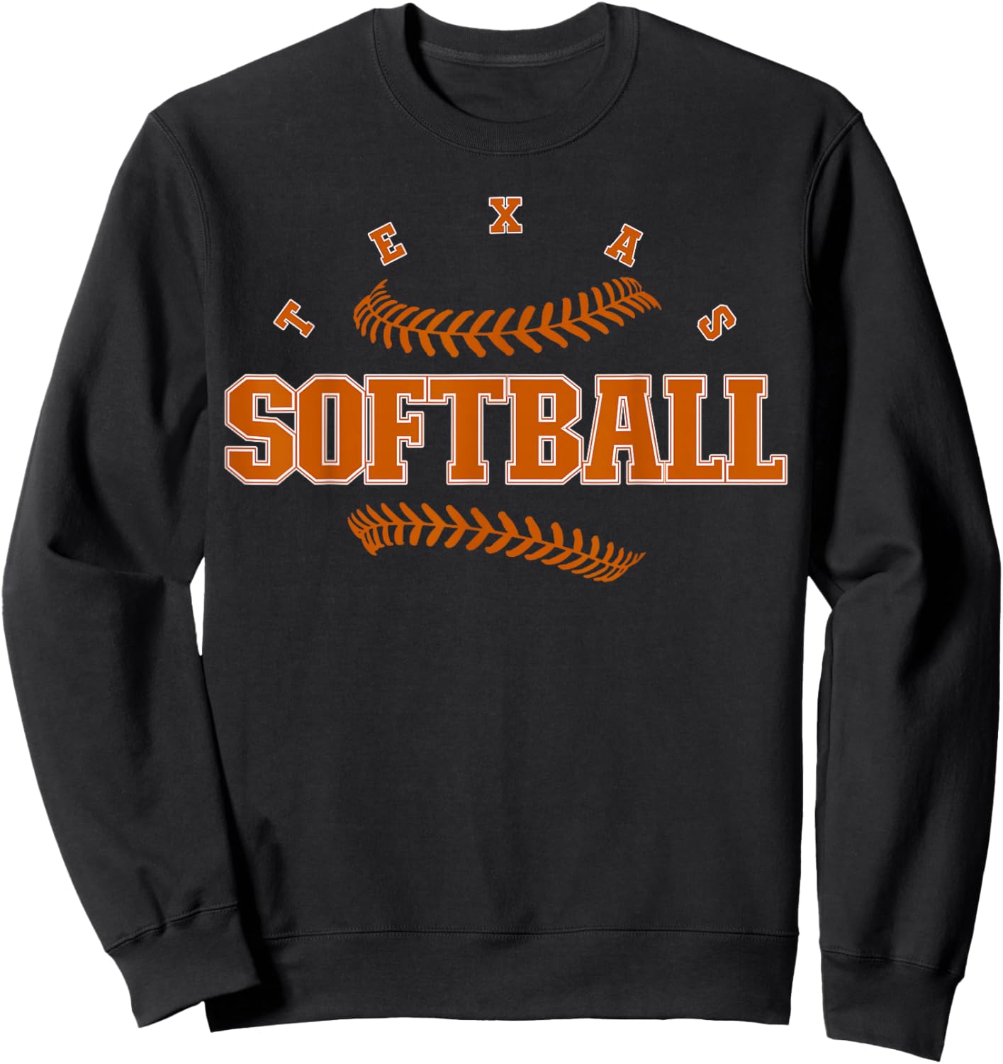 Texas Softball Vintage Kids Team Retro Softball Fan Sweatshirt - Sweatshirt | Black