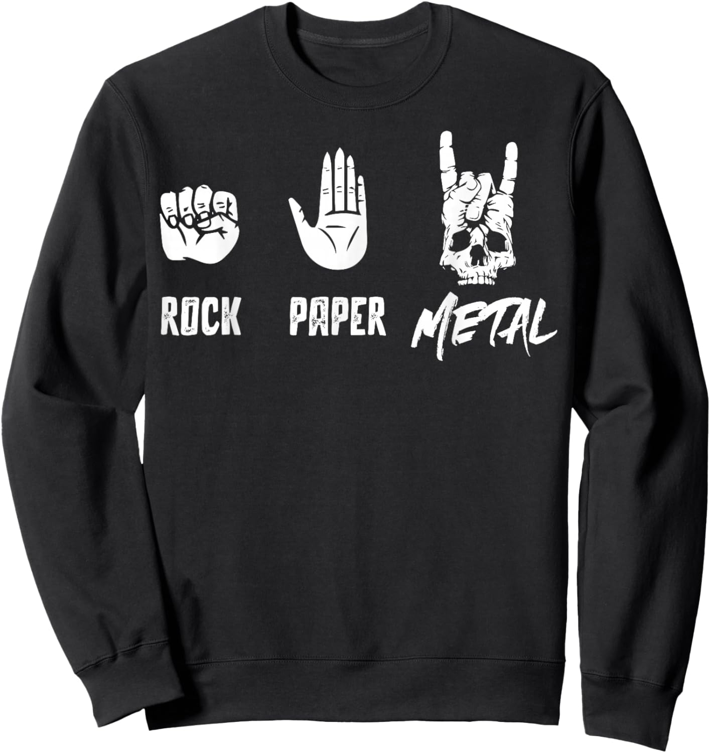 Rock Paper Metal - Heavy Metal Music Sweatshirt - Sweatshirt | Black