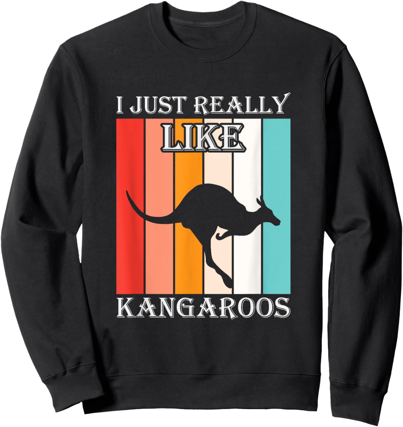 Kangaroo Design Men Women Boys Girls Kids Kangaroo Animal Sweatshirt - Sweatshirt | Black