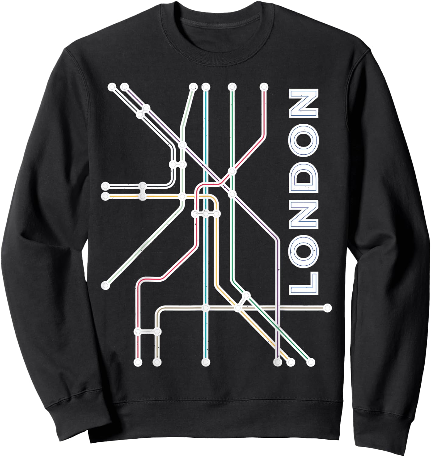 London UK Underground Subway England Souvenir Gift Sweatshirt - Sweatshirt | Black