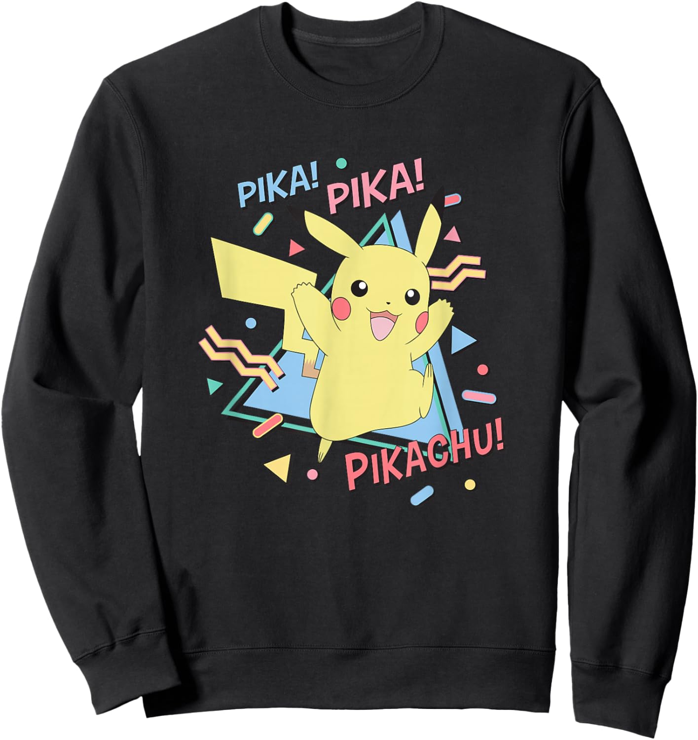 Pokémon Pikachu Retro Nineties Pika Pika Portrait Sweatshirt - Sweatshirt | Black