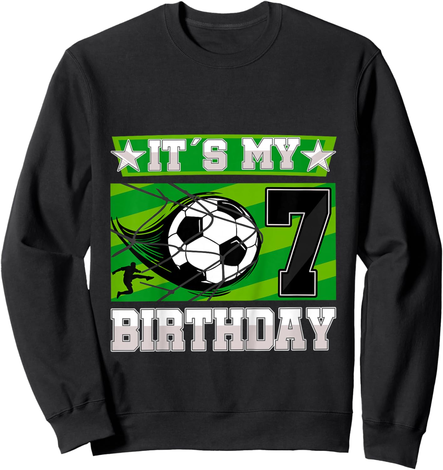 Soccer Birthday Party - 7th Birthday Boy 7 Years Old Sweatshirt - Sweatshirt | Black