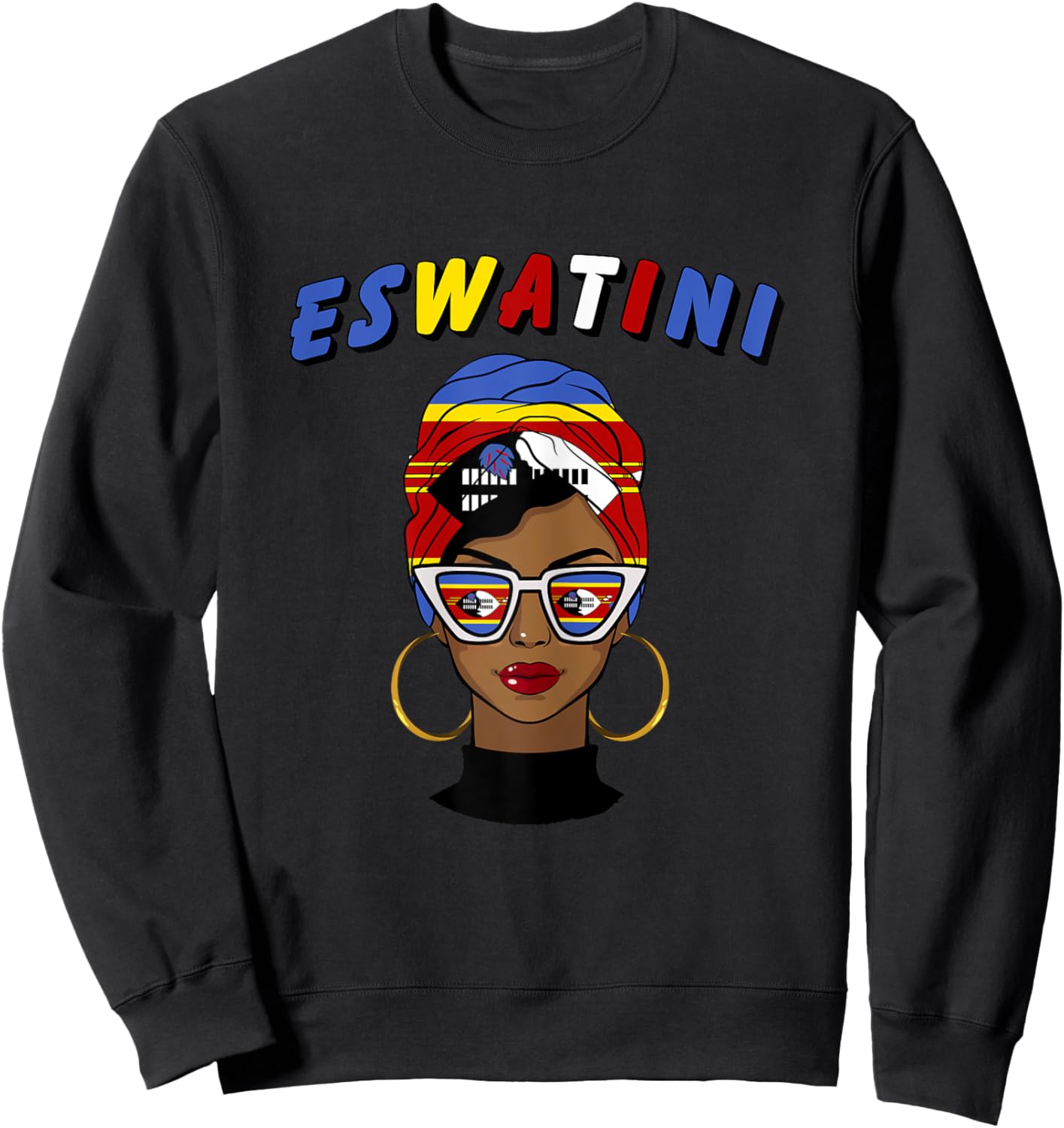 Eswatini , Eswatini Flag, Eswatini Girl, Eswatini Women Sweatshirt - Sweatshirt | Black