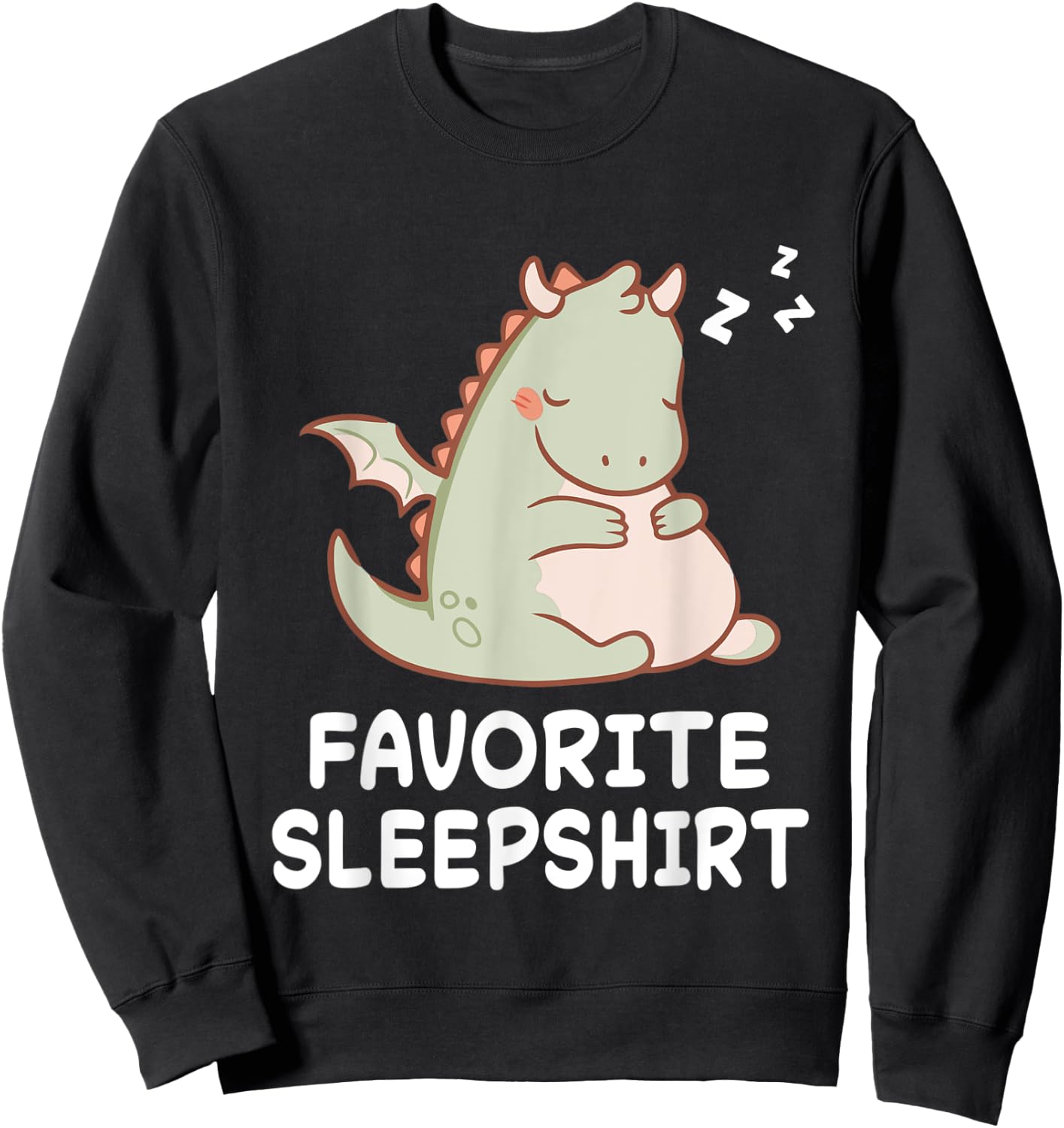 Dragon Dragons Nap Sleeping Sleep Pajama Pajamas Nightgown Sweatshirt - Sweatshirt | Black
