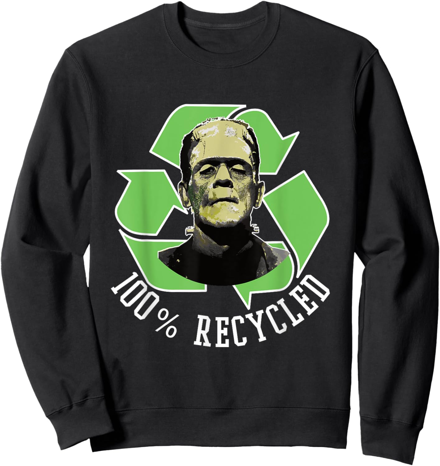 Frankenstein's Monster - 100% Recycled s Funny Halloween Sweatshirt - Sweatshirt | Black