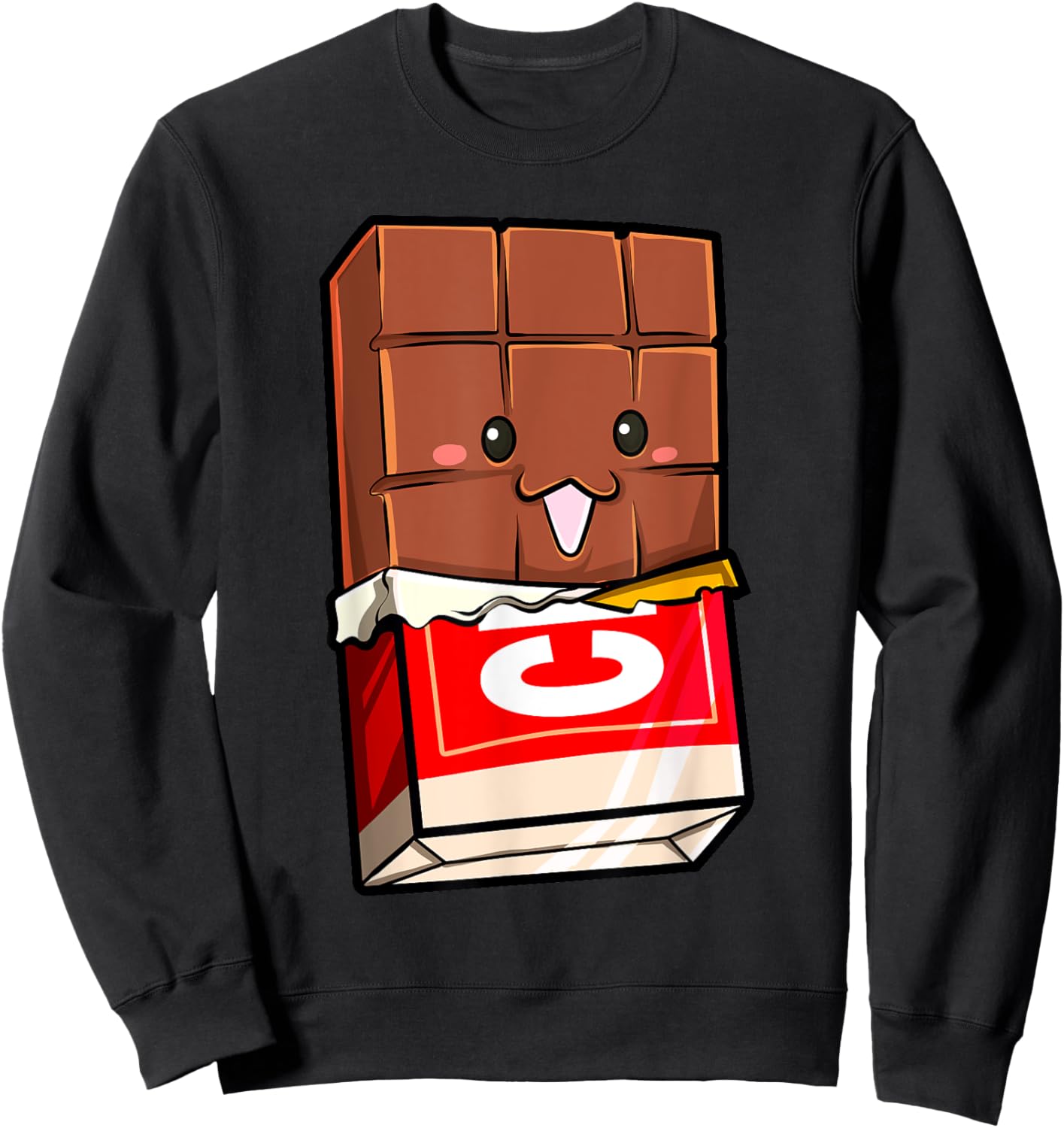 Kawaii Chocolate Bar Cute Smores Halloween Group Costume Sweatshirt - Sweatshirt | Black