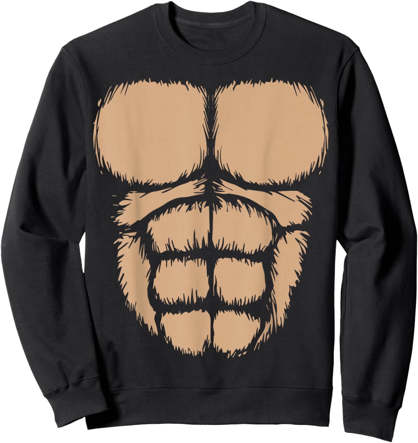 Monkey Gorilla Sixpack Belly Gorilla Chest Halloween Costume Sweatshirt - Sweatshirt | Black