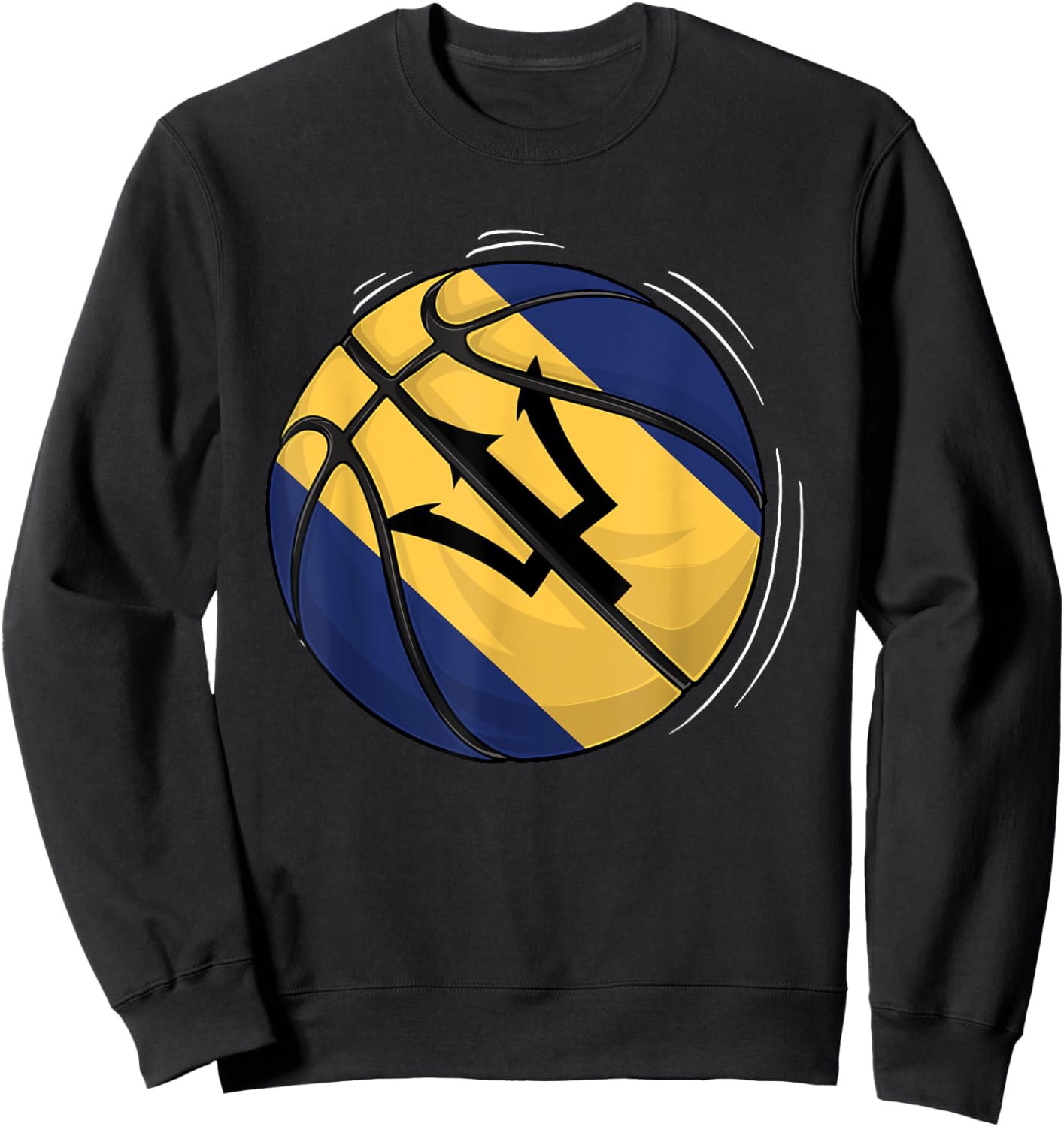 Basketball Ball With The Flag Of Barbados Sweatshirt - Sweatshirt | Black