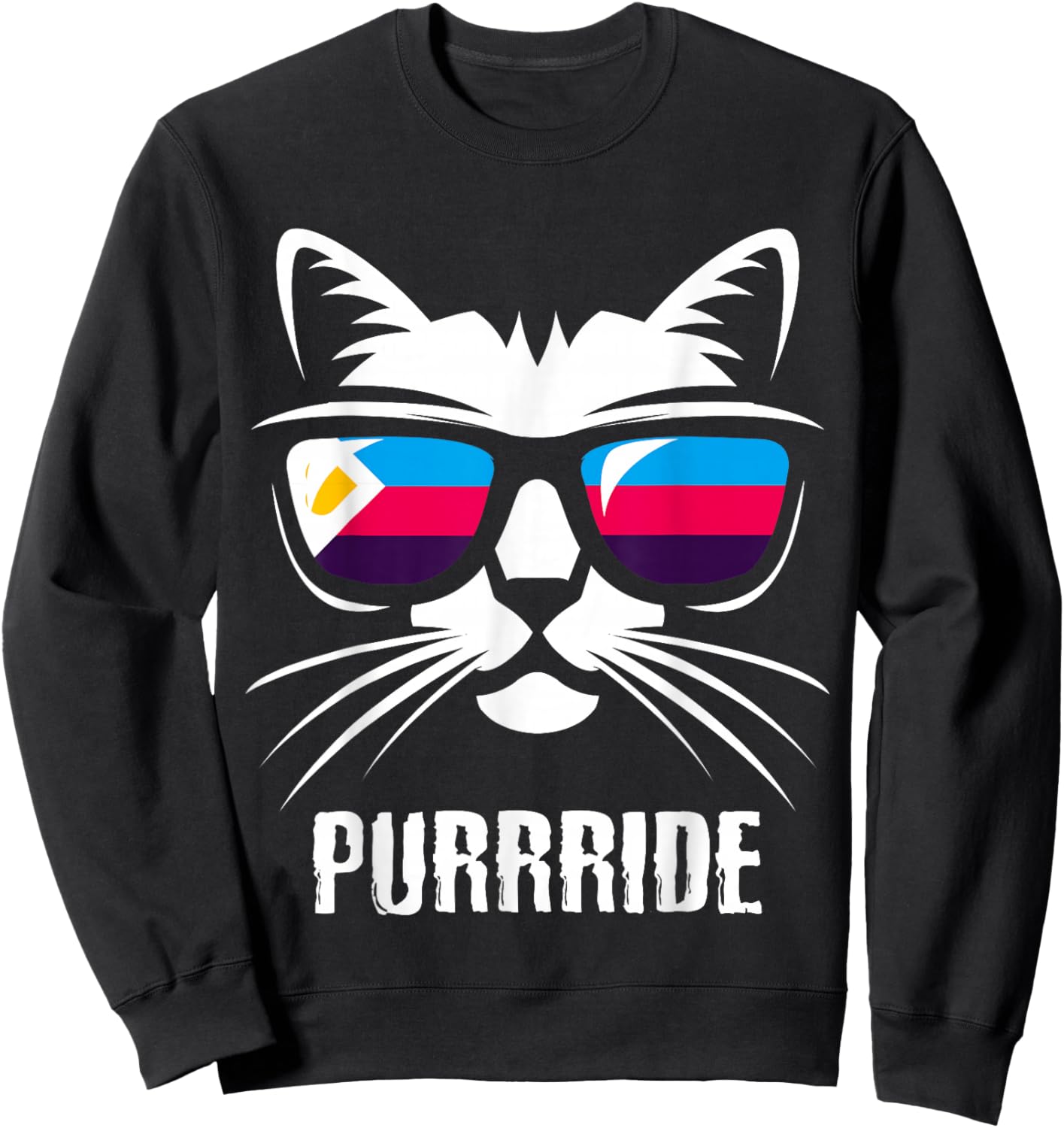 Polyamory Flag Funny Cat Polyamorous Pride Sweatshirt - Sweatshirt | Black