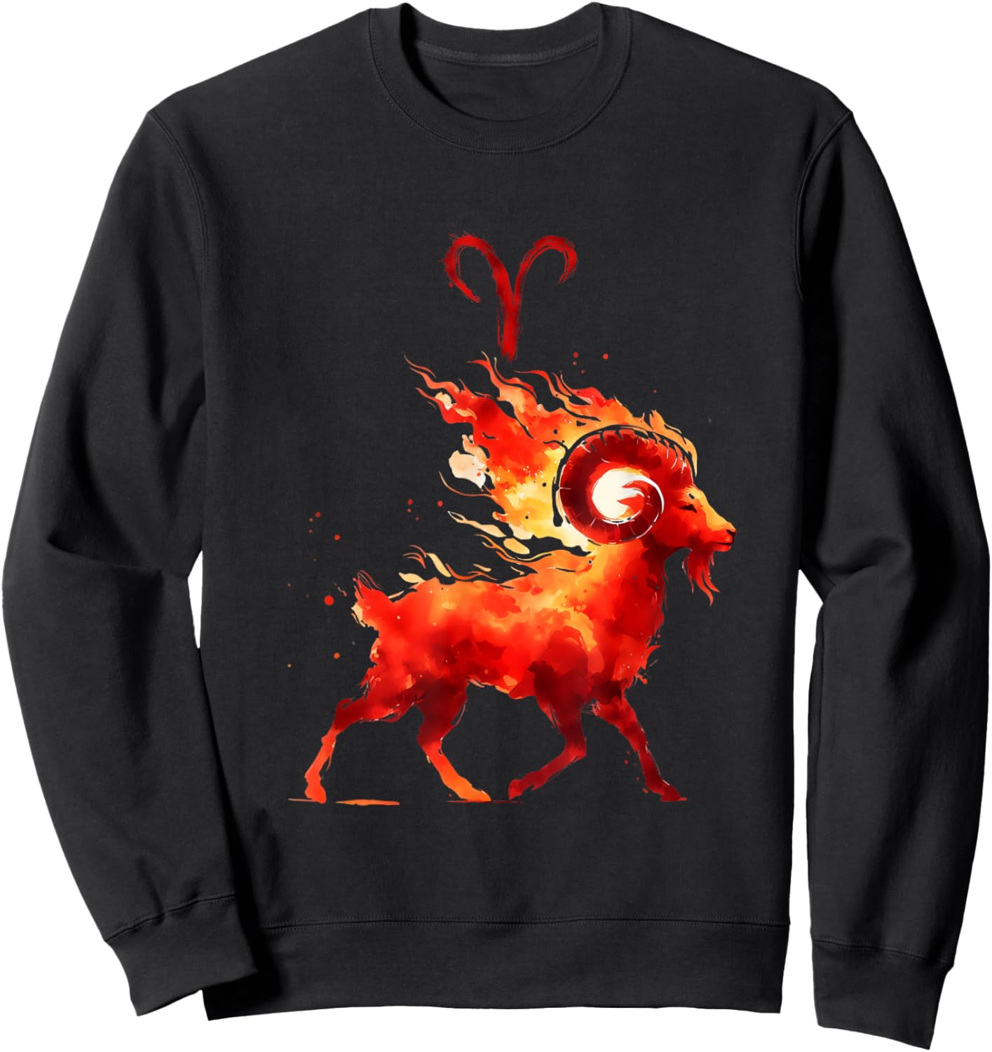 March April Birthday Asian Brush Aries Zodiac Fire Sign Sweatshirt - Sweatshirt | Black