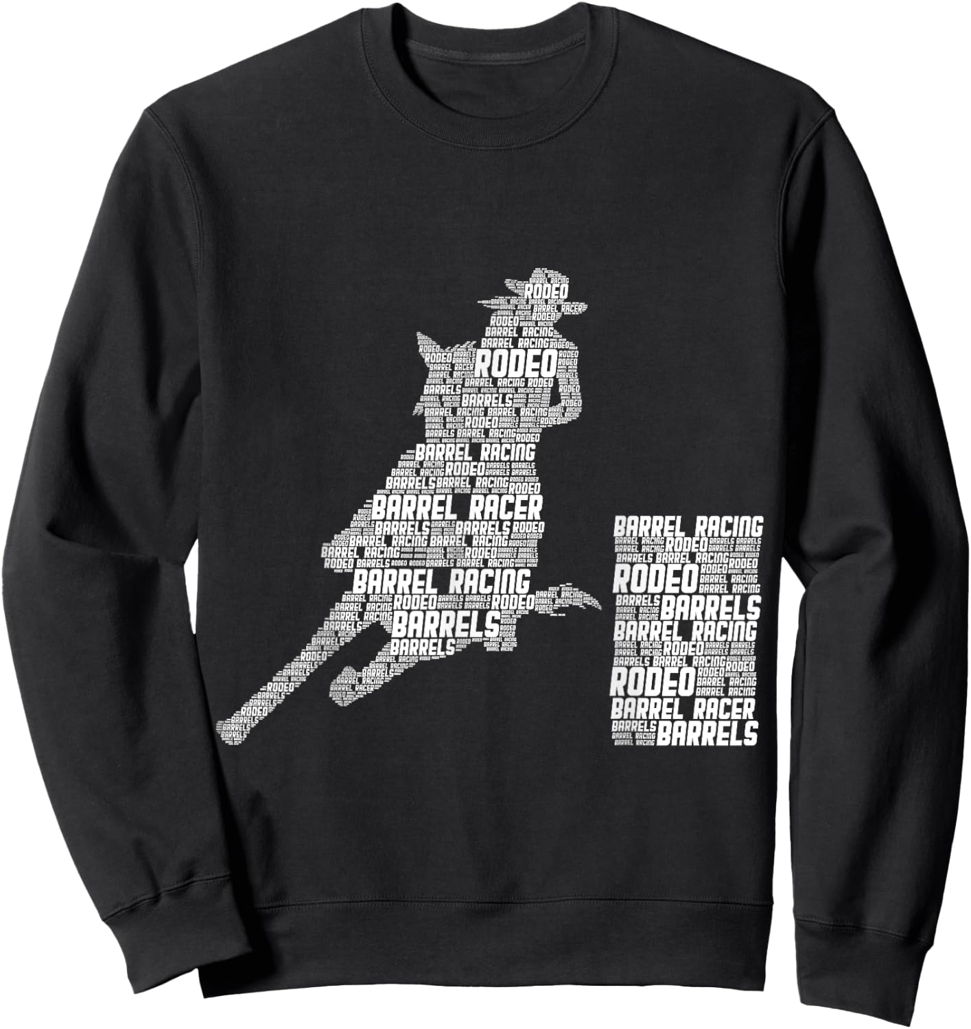 Barrel Racing Horse Barrel Racer Rodeo Cowgirl Girls Women Sweatshirt - Sweatshirt | Black