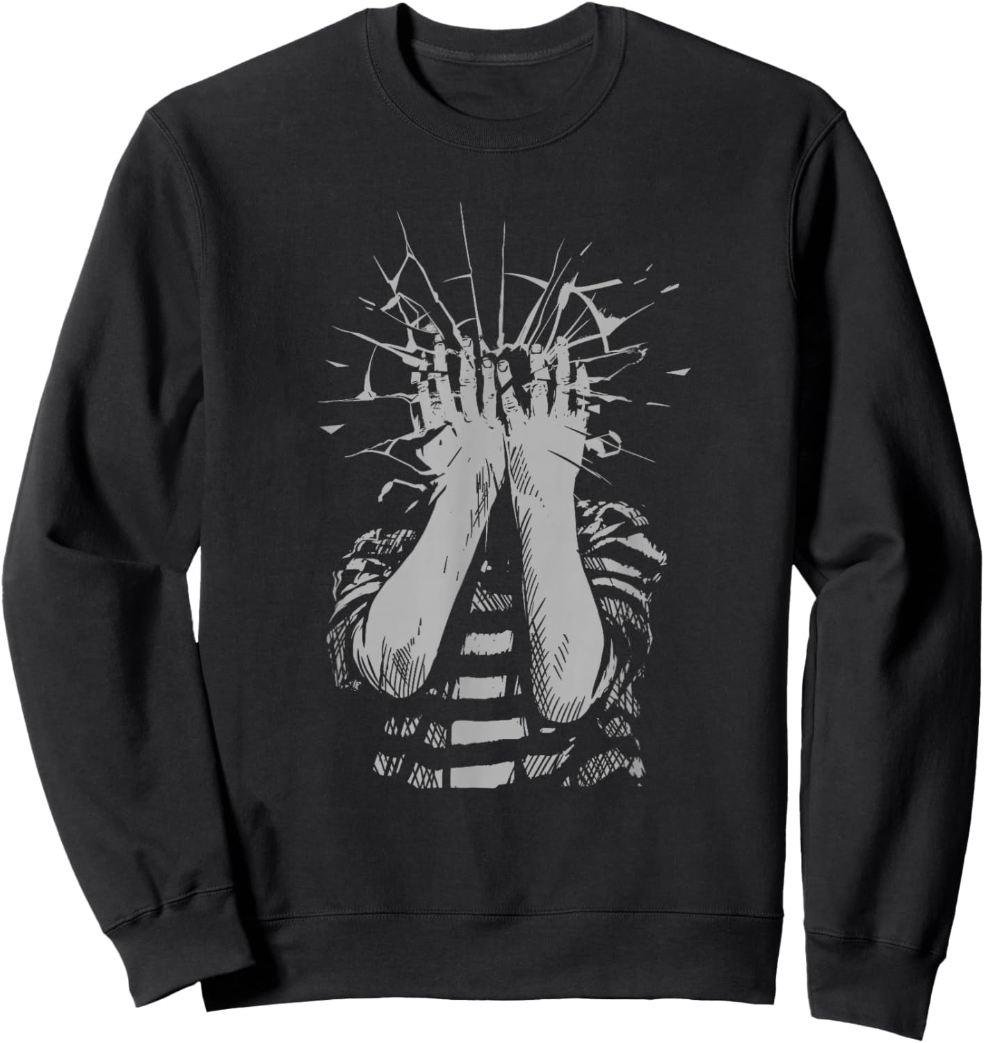 Shattered Emotions Emo Sad Depressing Broken Heart Break Up Sweatshirt - Sweatshirt | Black