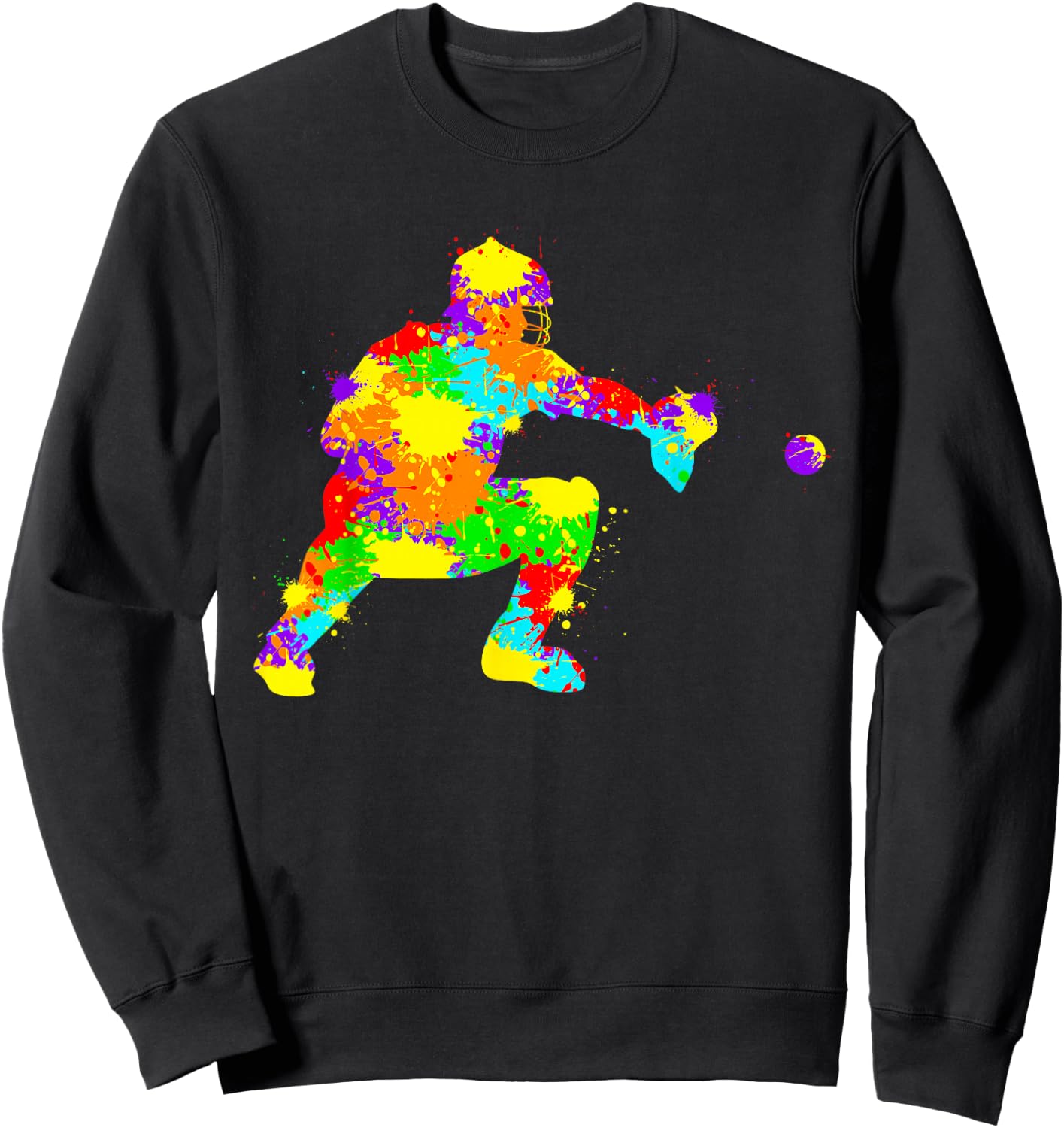 Baseball Catcher Player Kids Boys Youth Sweatshirt - Sweatshirt | Black