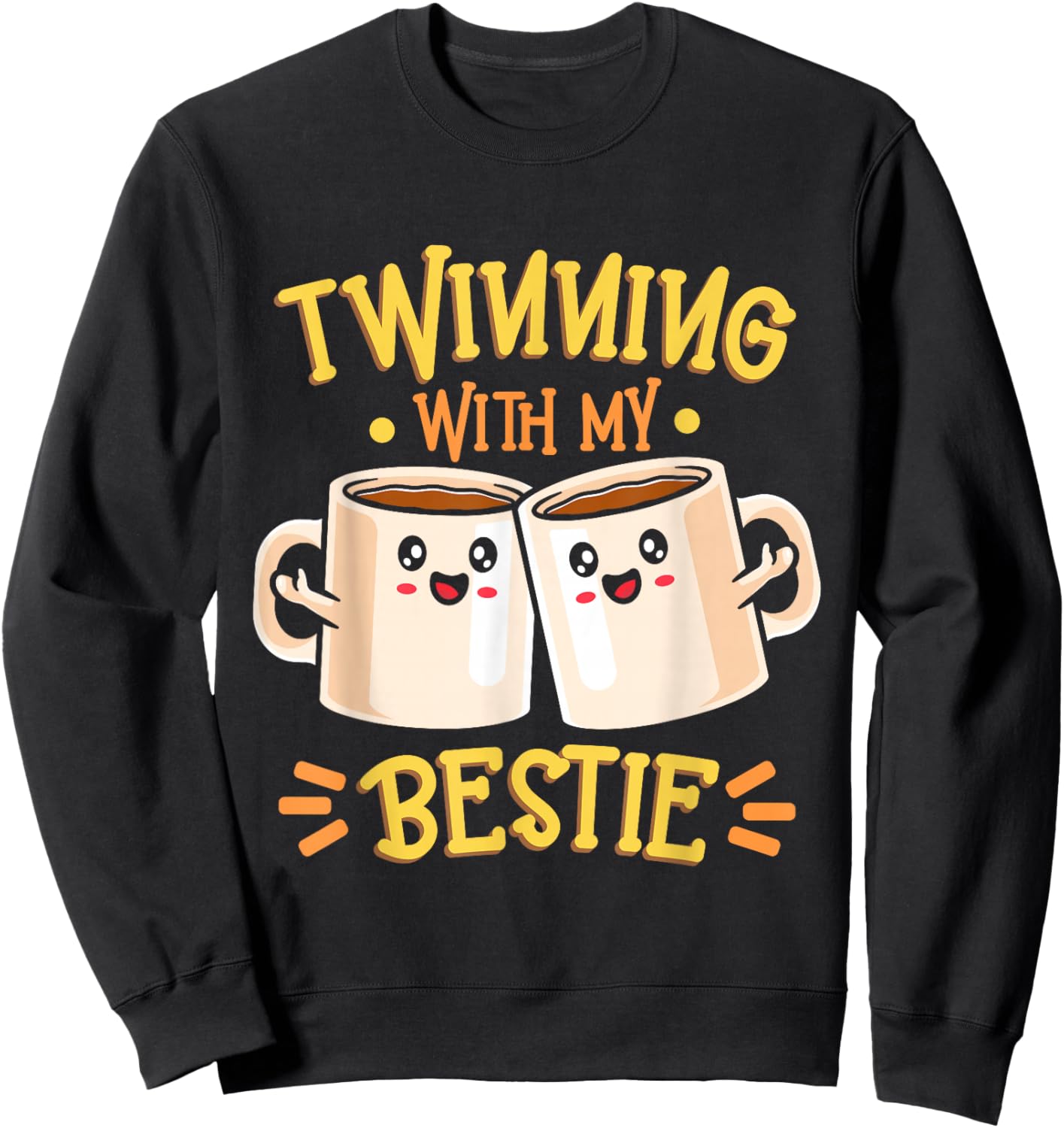 Friends Matching Matching Twin Twinning Bestie Coffee Sweatshirt - Sweatshirt | Black