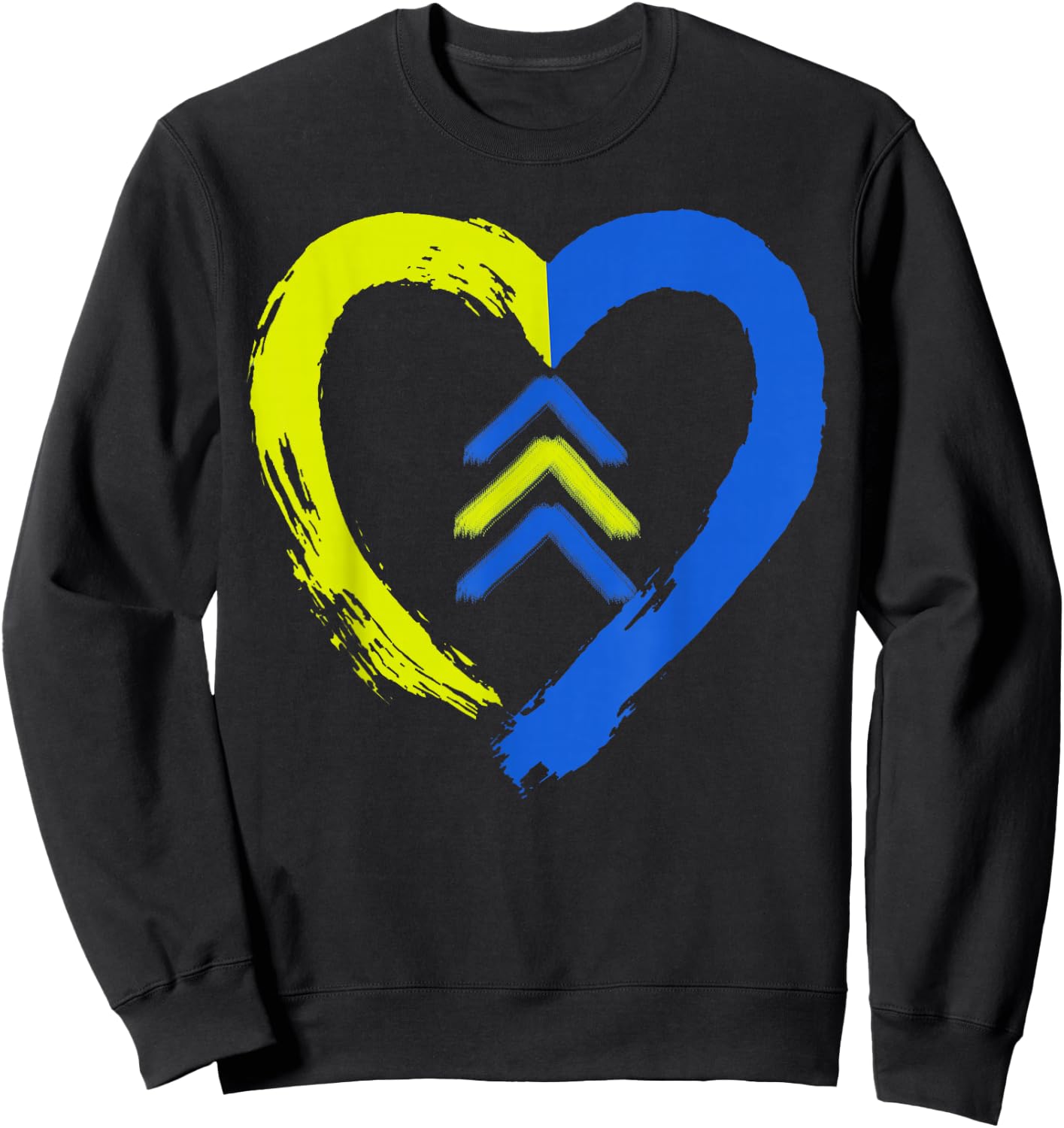 3 Arrows Heart Love Down Syndrome Awareness Sweatshirt - Sweatshirt | Black
