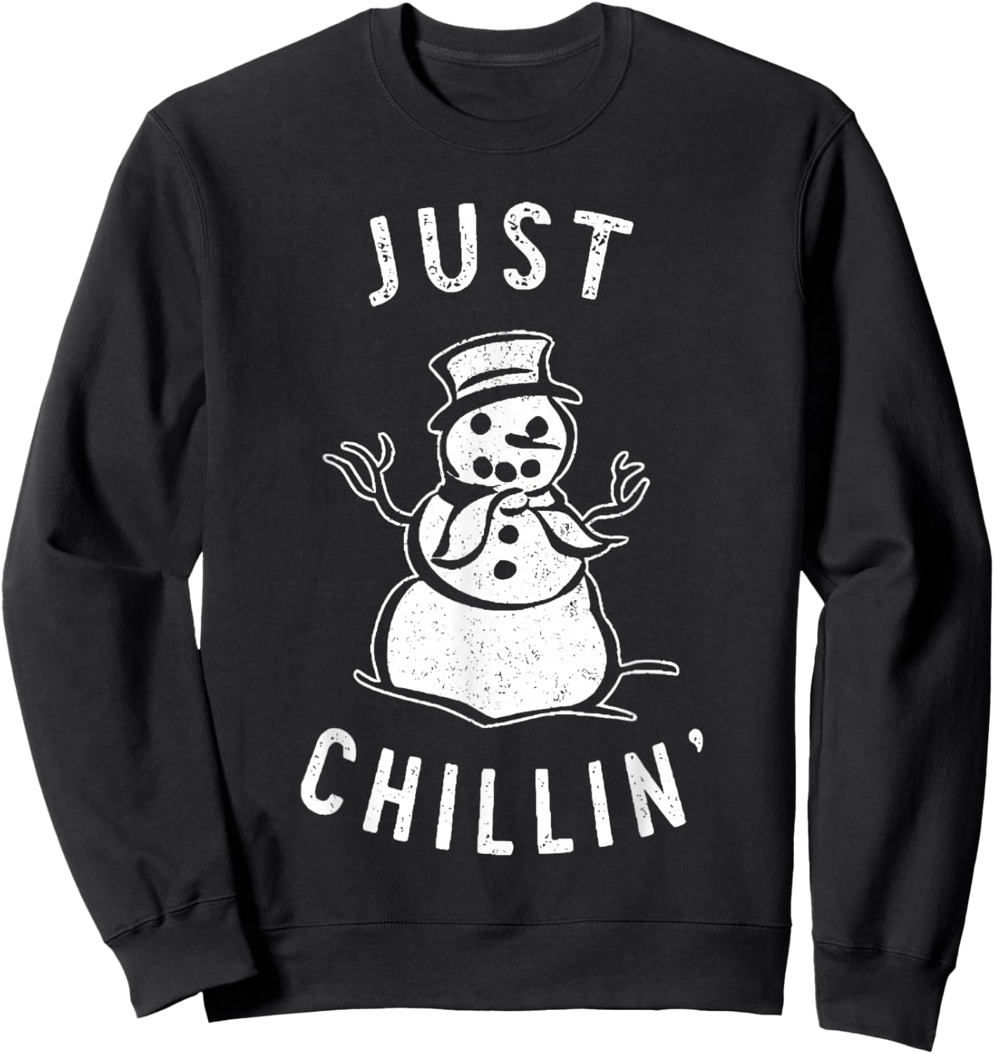 Just Chillin Snowman Sweatshirt - Sweatshirt | Black