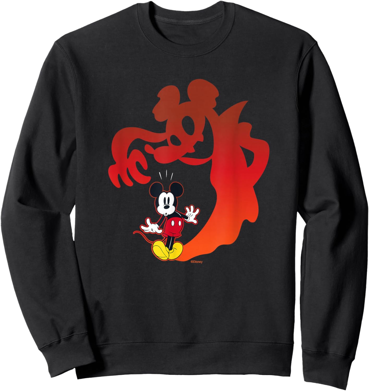 Disney Mickey Mouse Halloween Spooky Scary Shadows Vampire Sweatshirt - Sweatshirt | Black